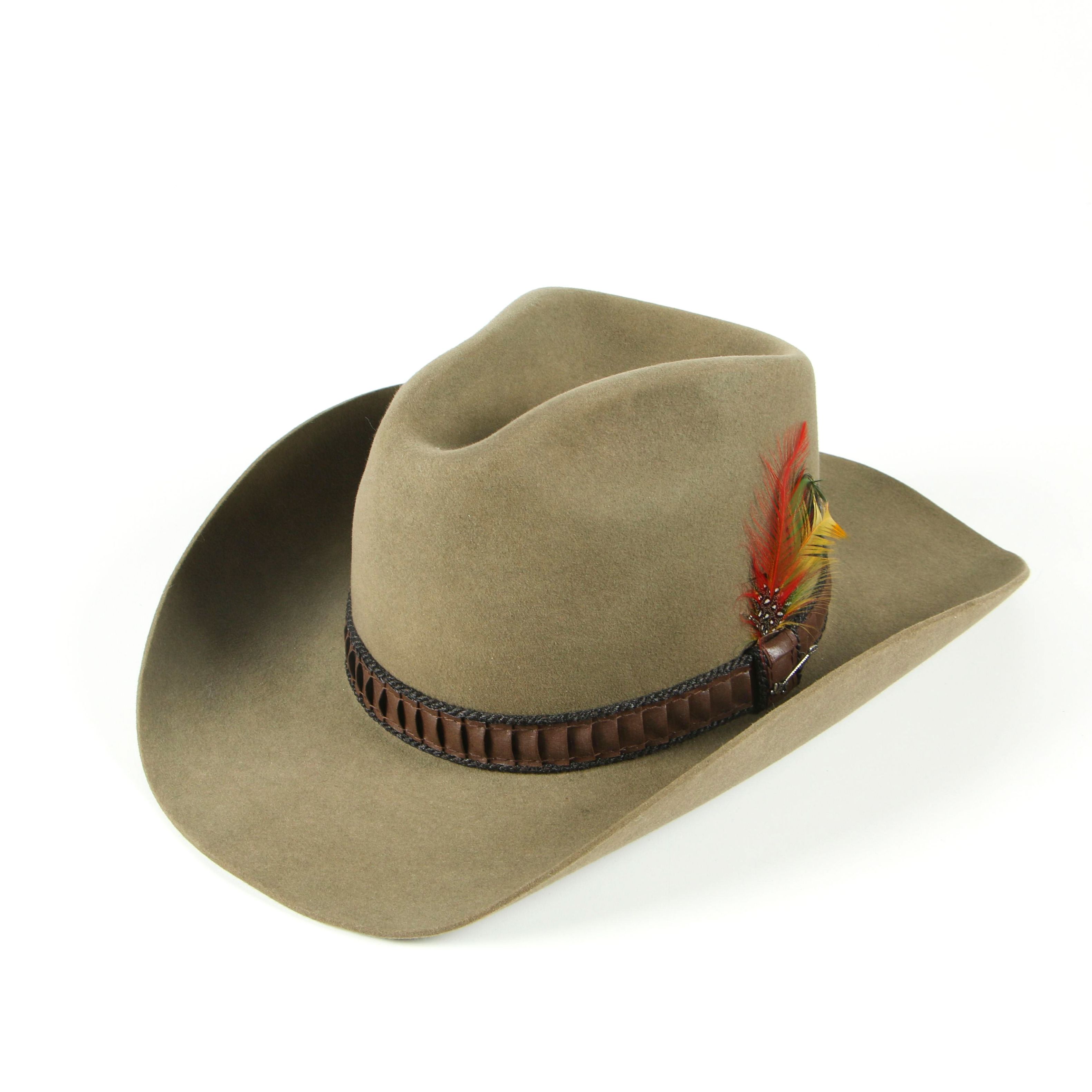 Stetson 3X Beaver Felt Cowboy Hat in Sage with Braided Band and JBS Lasso Pin