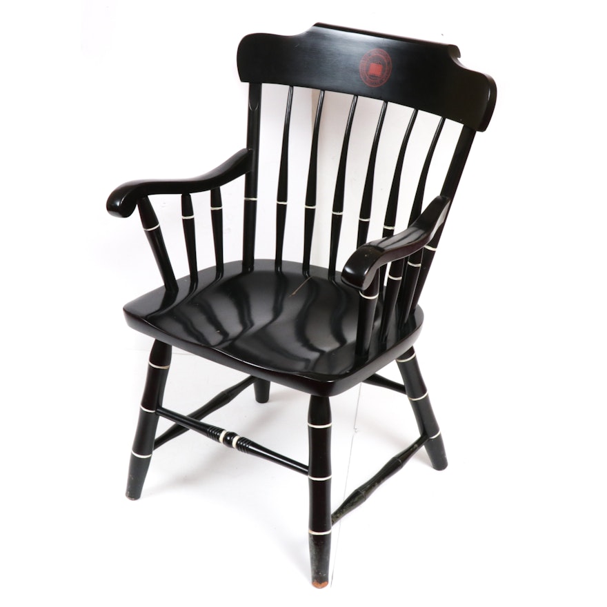 Indiana University Spindle-Back Painted Wood Armchair, Late 20th Century