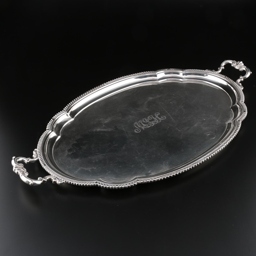 Gorham "English Gadroon" Sterling Silver Waiter Tray