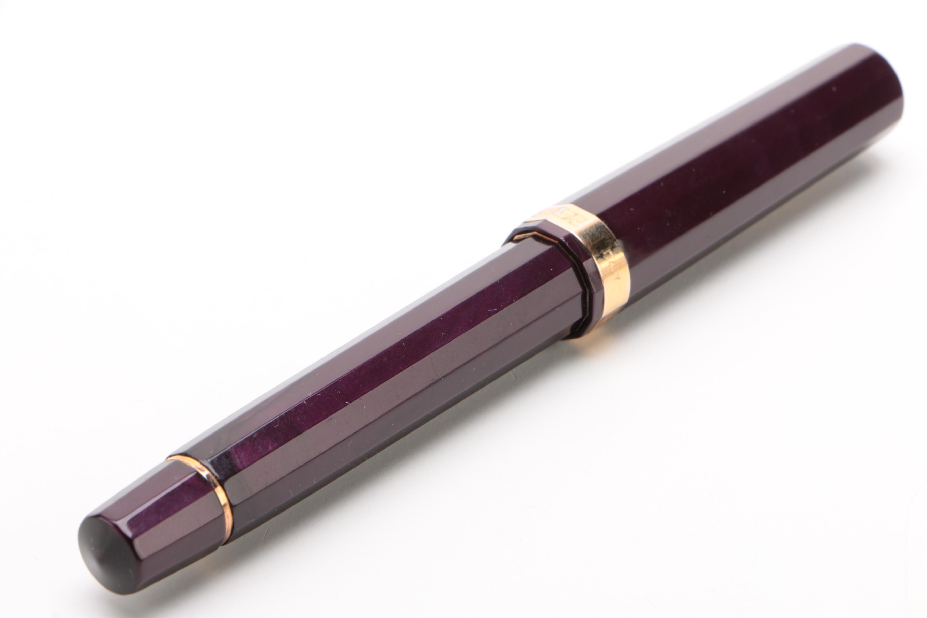 Omas "Milord" Fountain Pen in Maroon with 18K Nib and Gold-Plated Accents, Italy