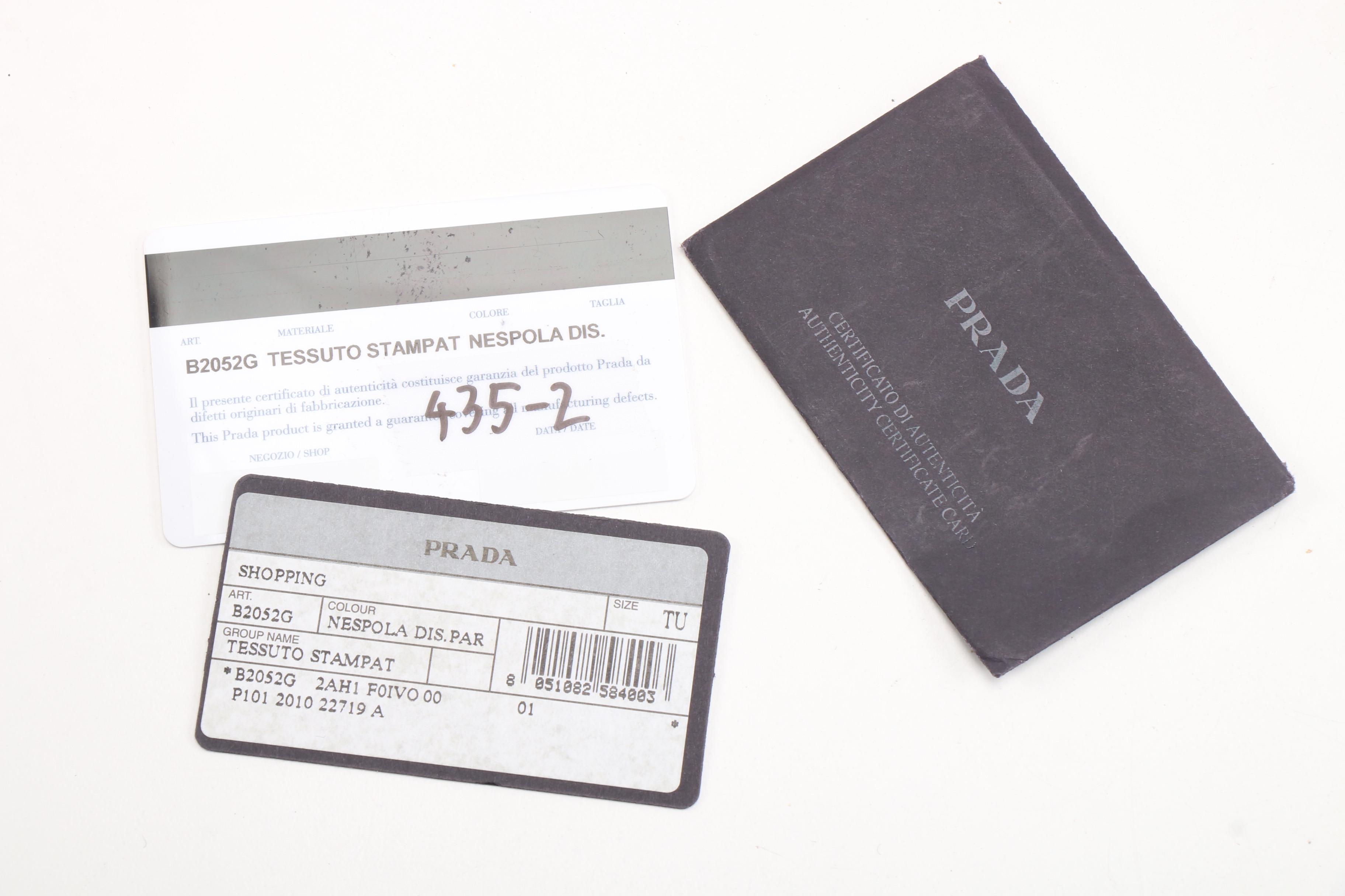 Prada Tessuto Stampato Tote Sac in Orange Striped Cotton and Saffiano Leather