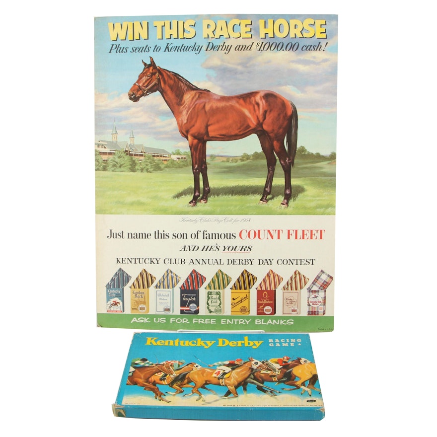 Tobacco Contest Advertisement and Board Game Featuring the Kentucky Derby
