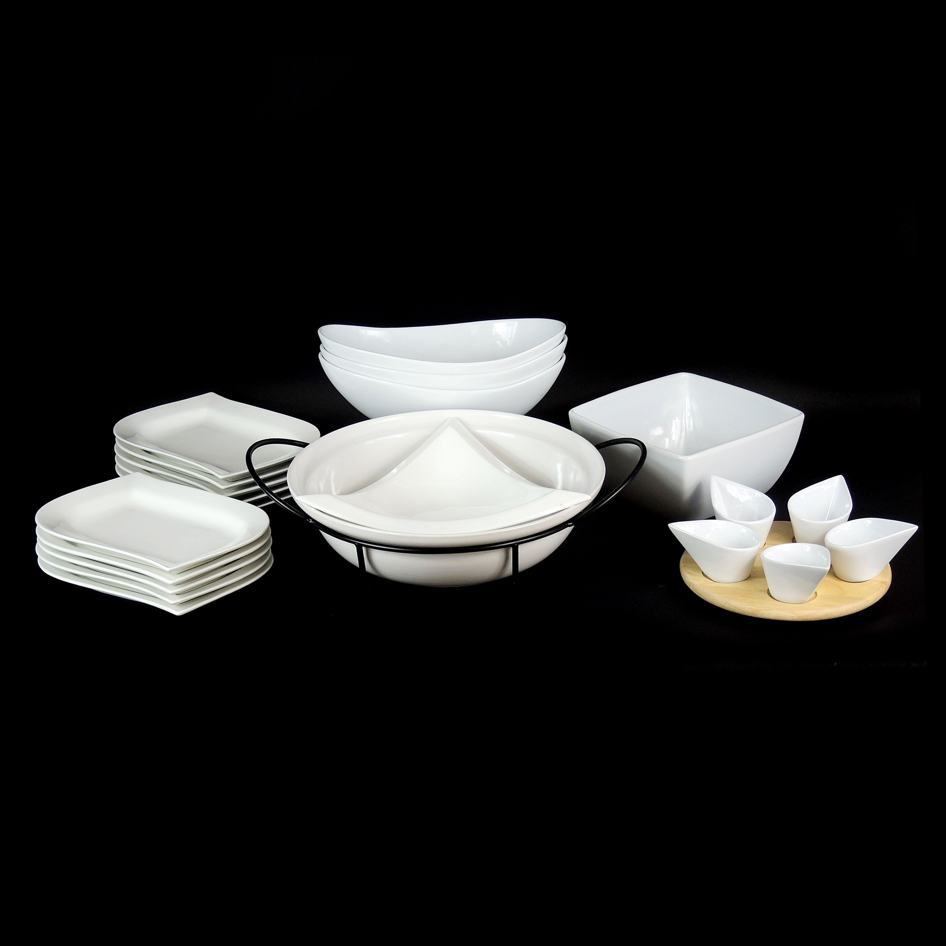 Over and Back "White Elegance" Porcelain Bowls and Other Serveware