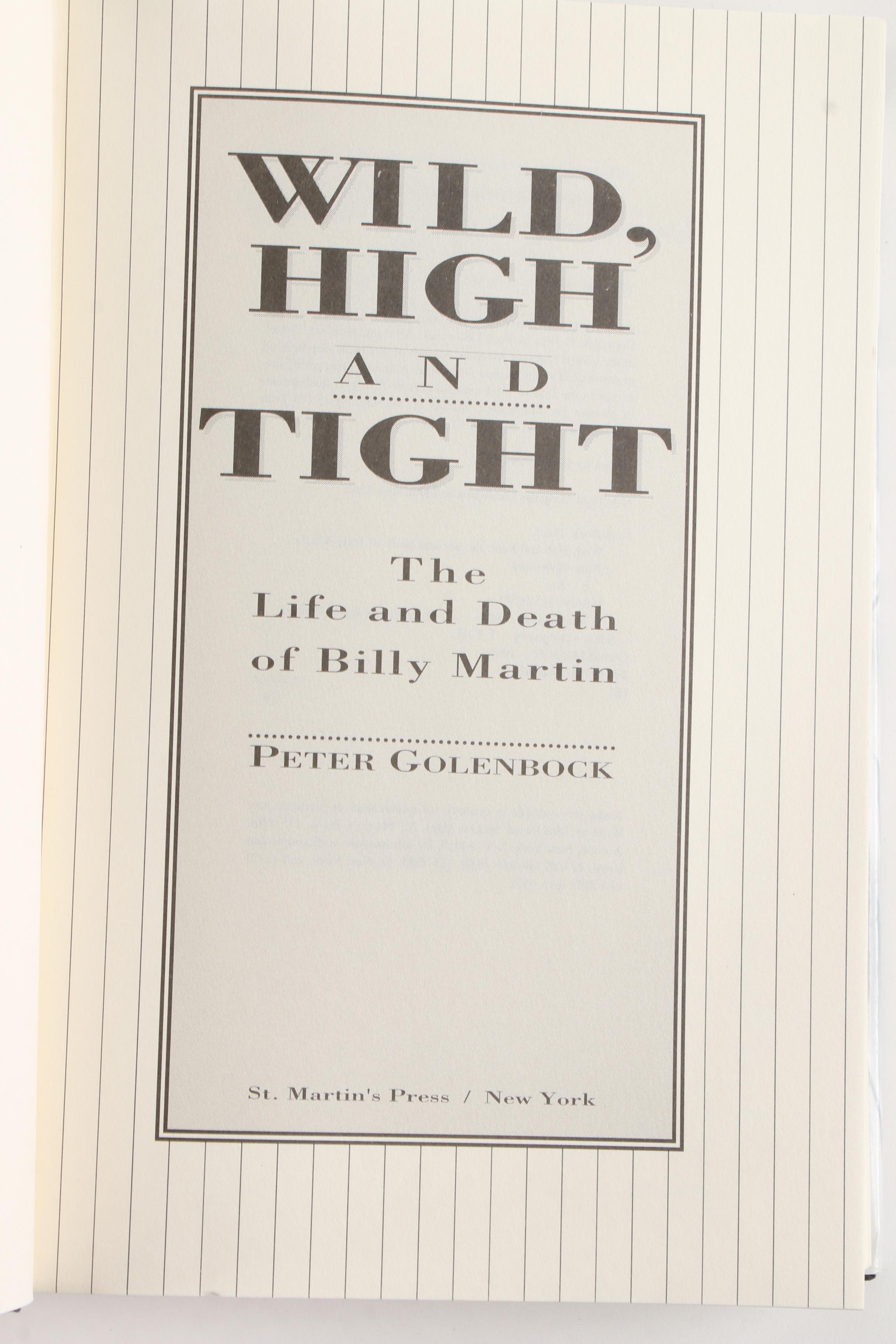 Baseball Manager Billy Martin Book Collection including First Editions