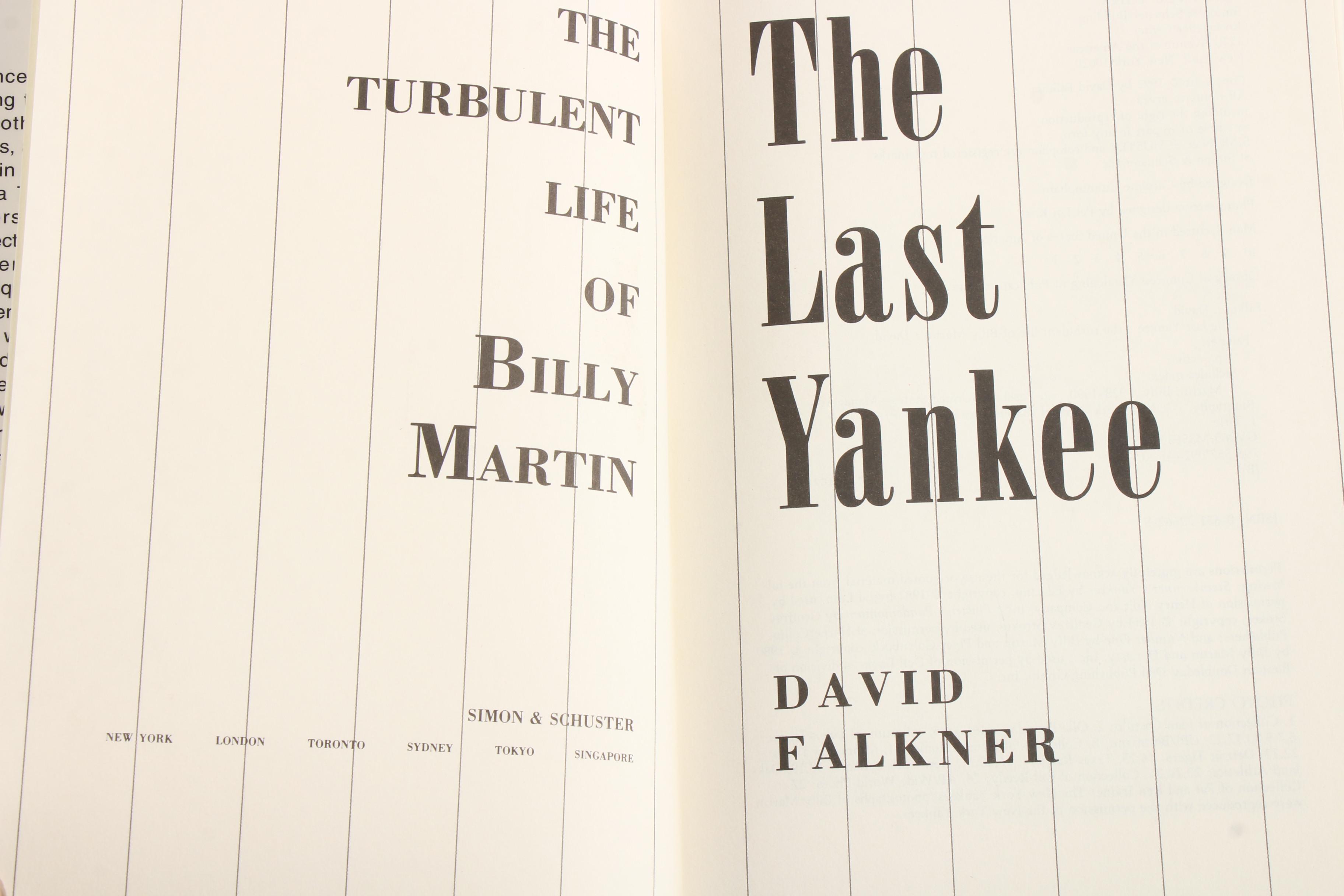 Baseball Manager Billy Martin Book Collection including First Editions