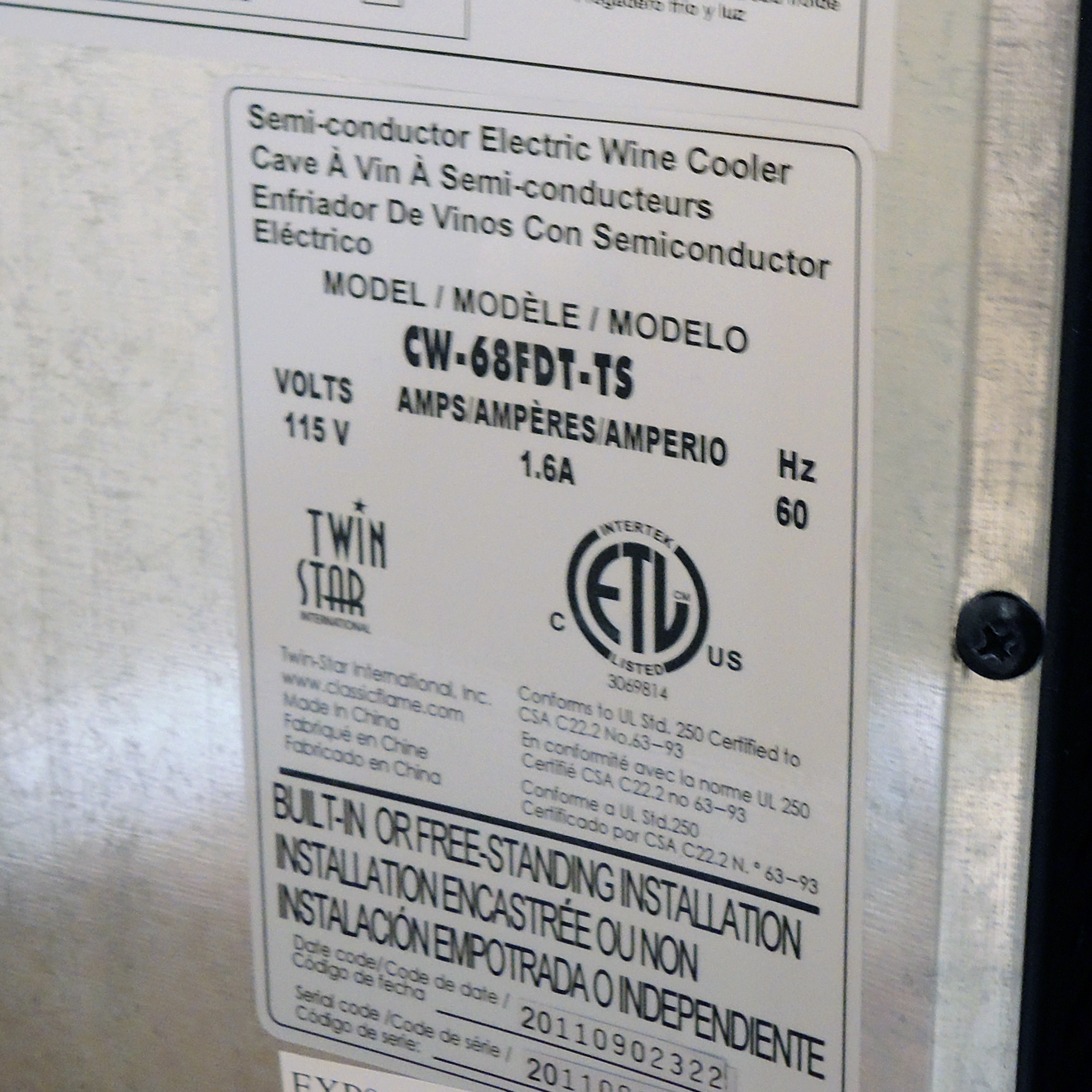 Twin Star Stone Top Wine Cooler