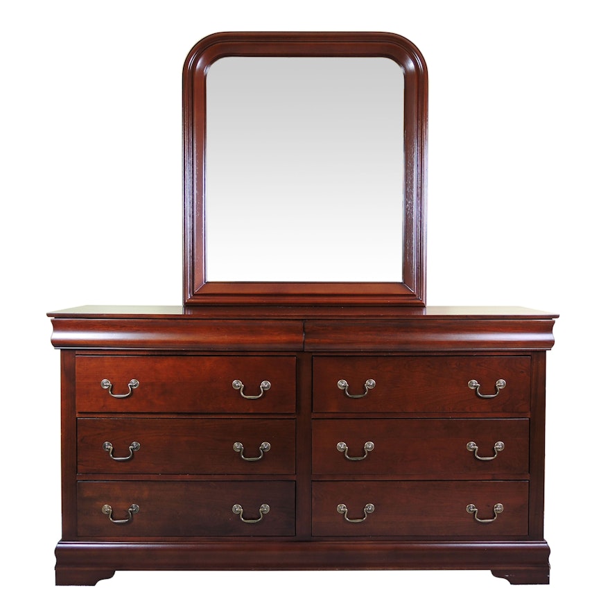 Mahogany Dresser with Mirror, Contemporary
