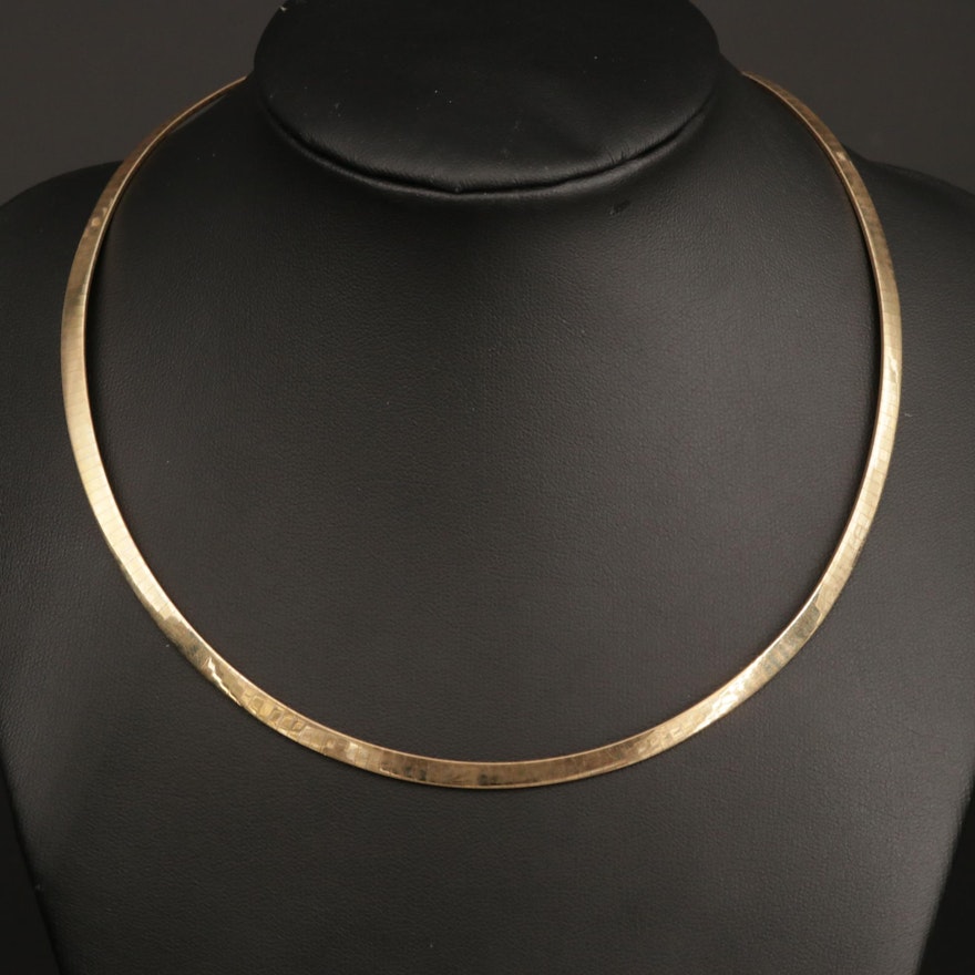 14K Yellow Gold Omega Chain Necklace