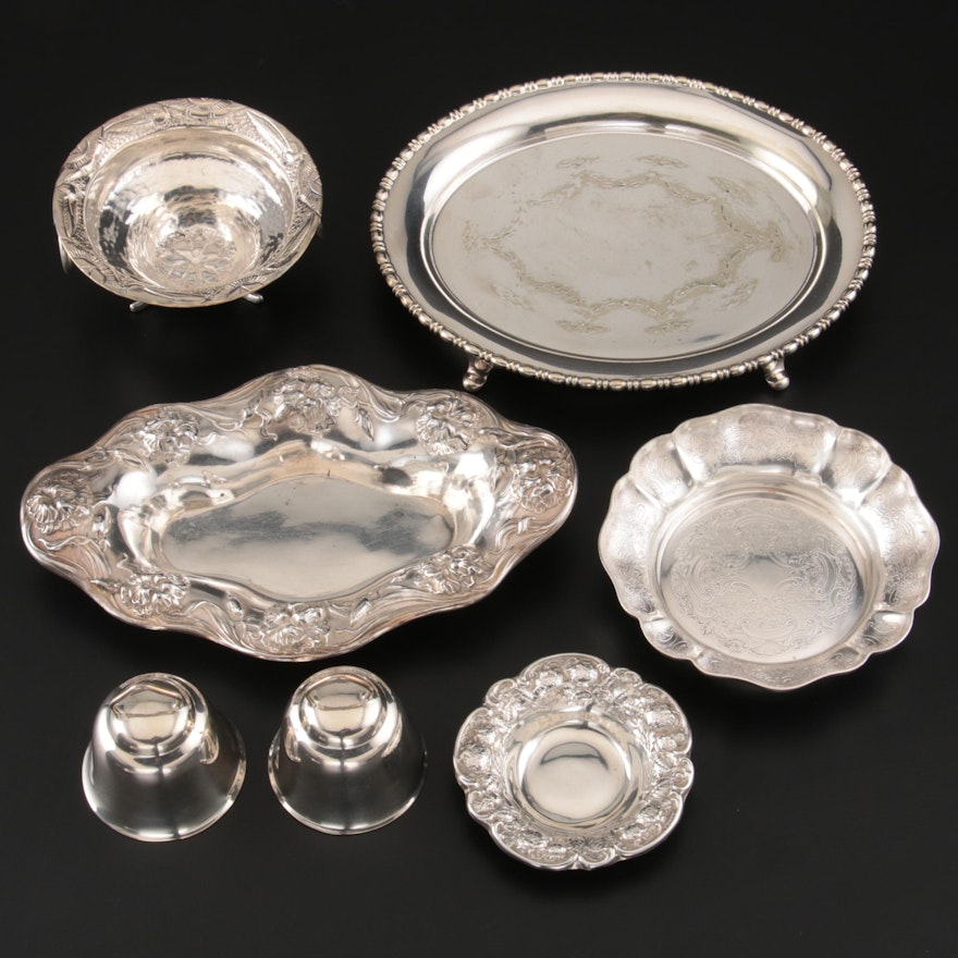 Mauser Sterling Silver Butter Pat with Other Silver Plate Serveware