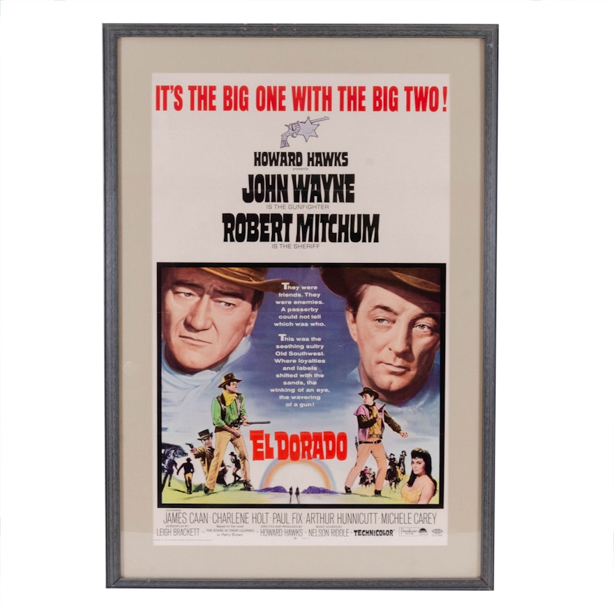 Offset Lithograph Movie Poster "El Dorado" Starring John Wayne
