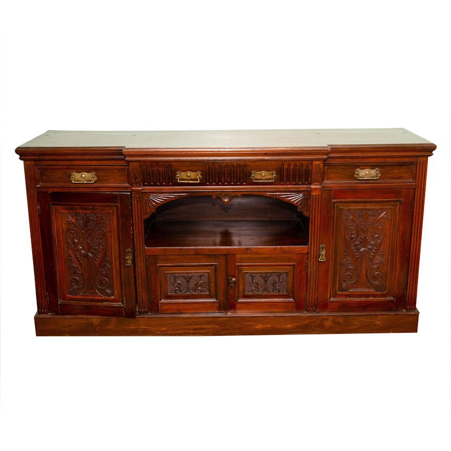 Renaissance Revival Buffet Cabinet with Carved Wood Accents, 20th Century