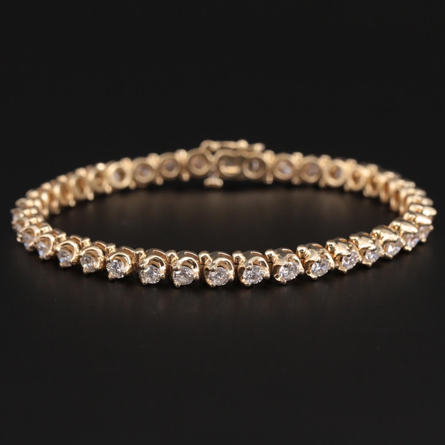 14K Yellow Gold 4.56 CTW Diamond Line Bracelet