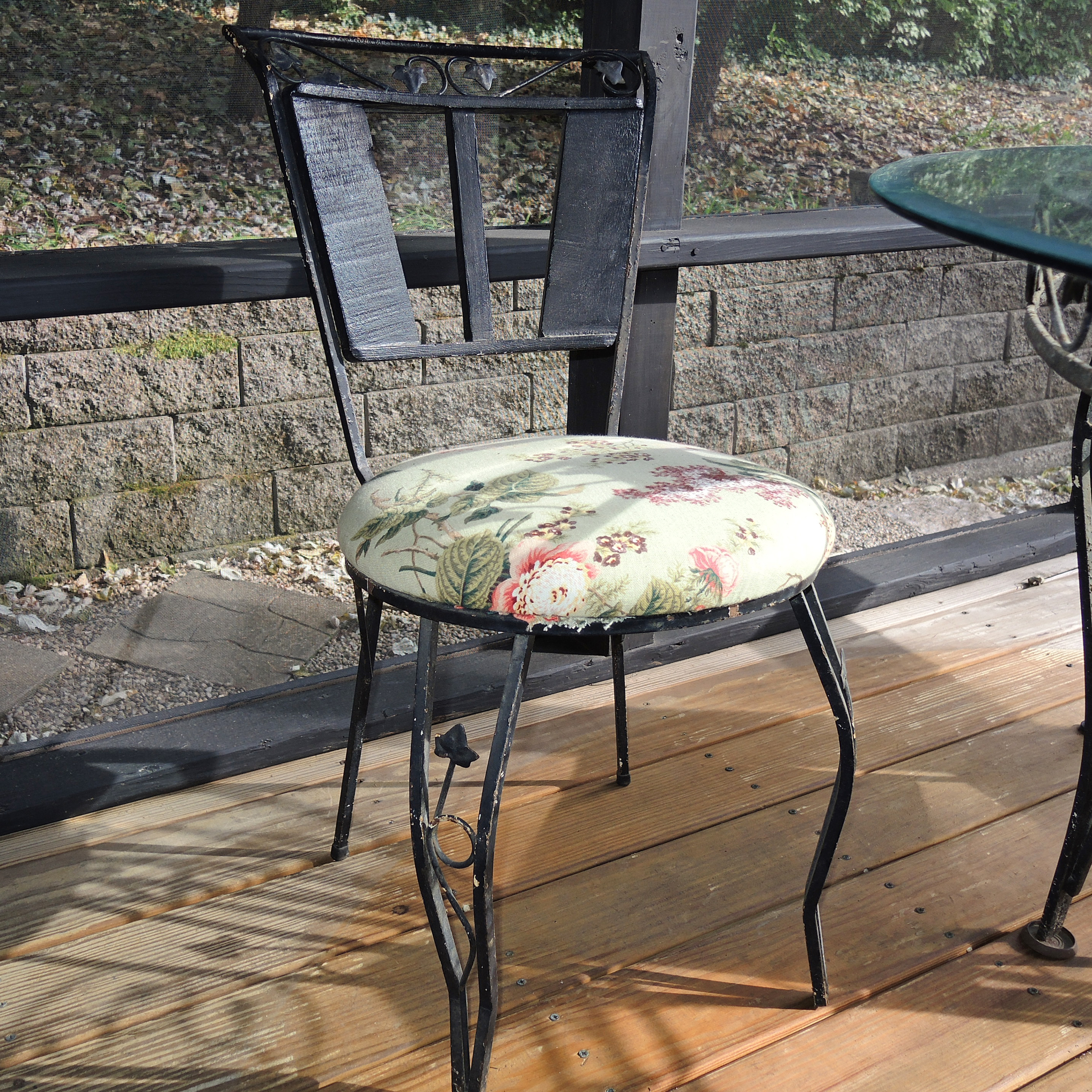 Wrought Iron Glass Top Dining Table Set