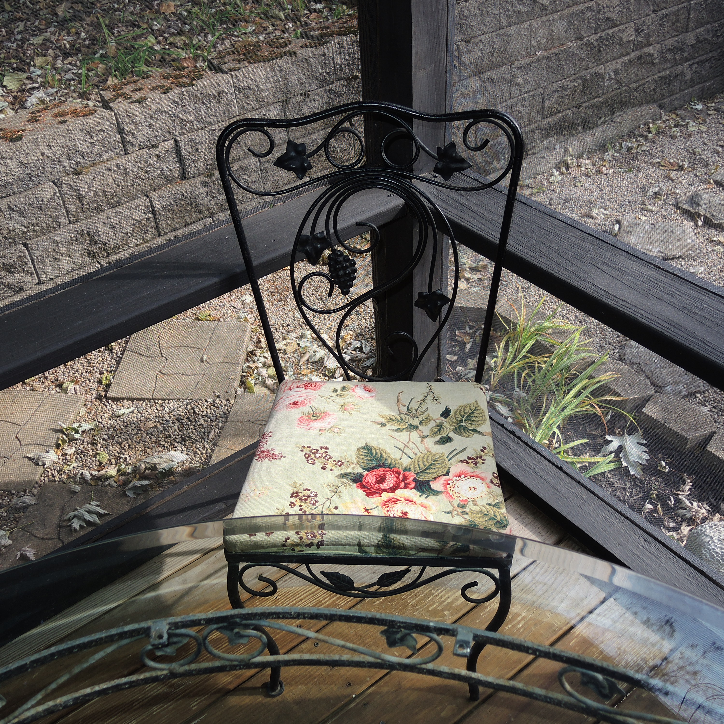 Wrought Iron Glass Top Dining Table Set