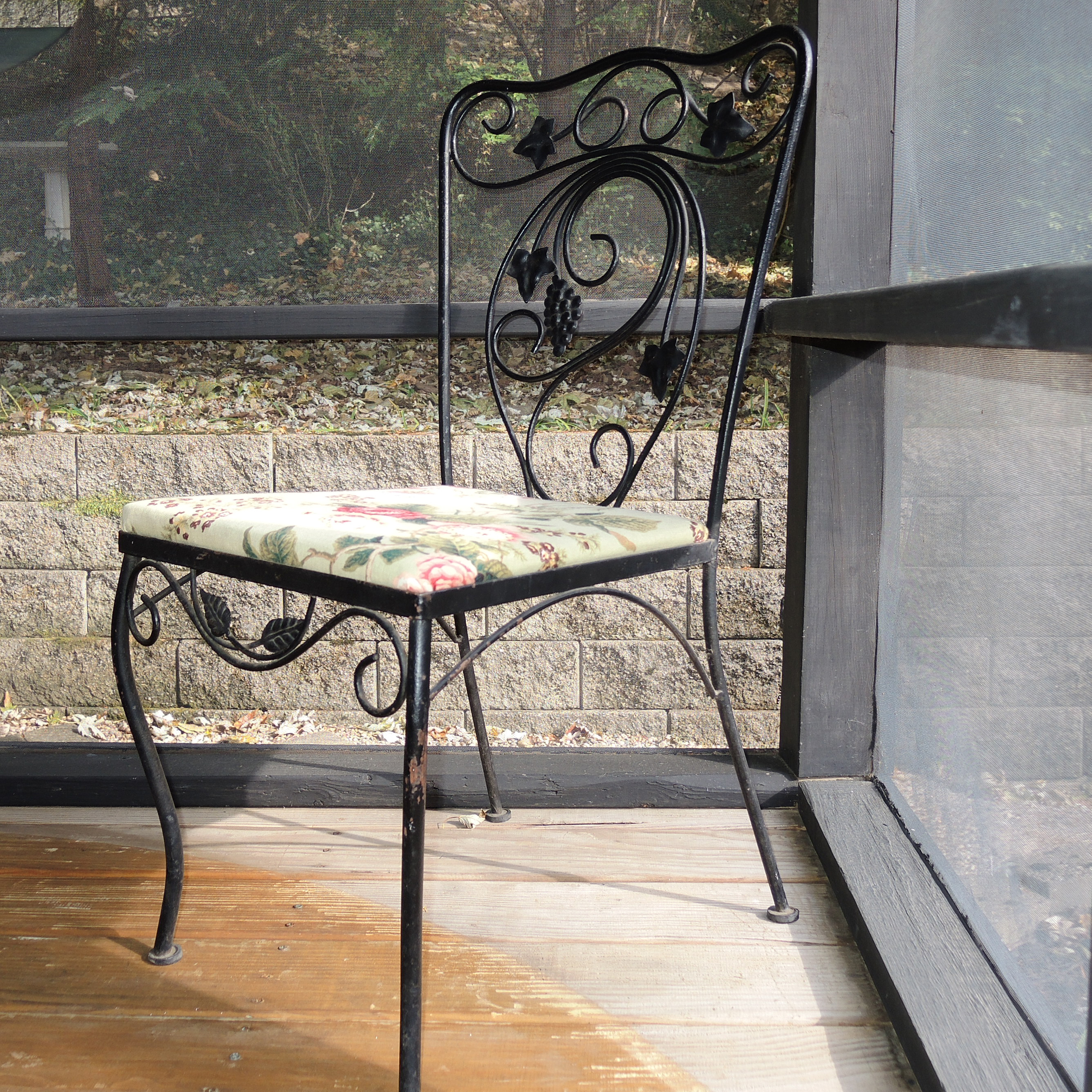 Wrought Iron Glass Top Dining Table Set
