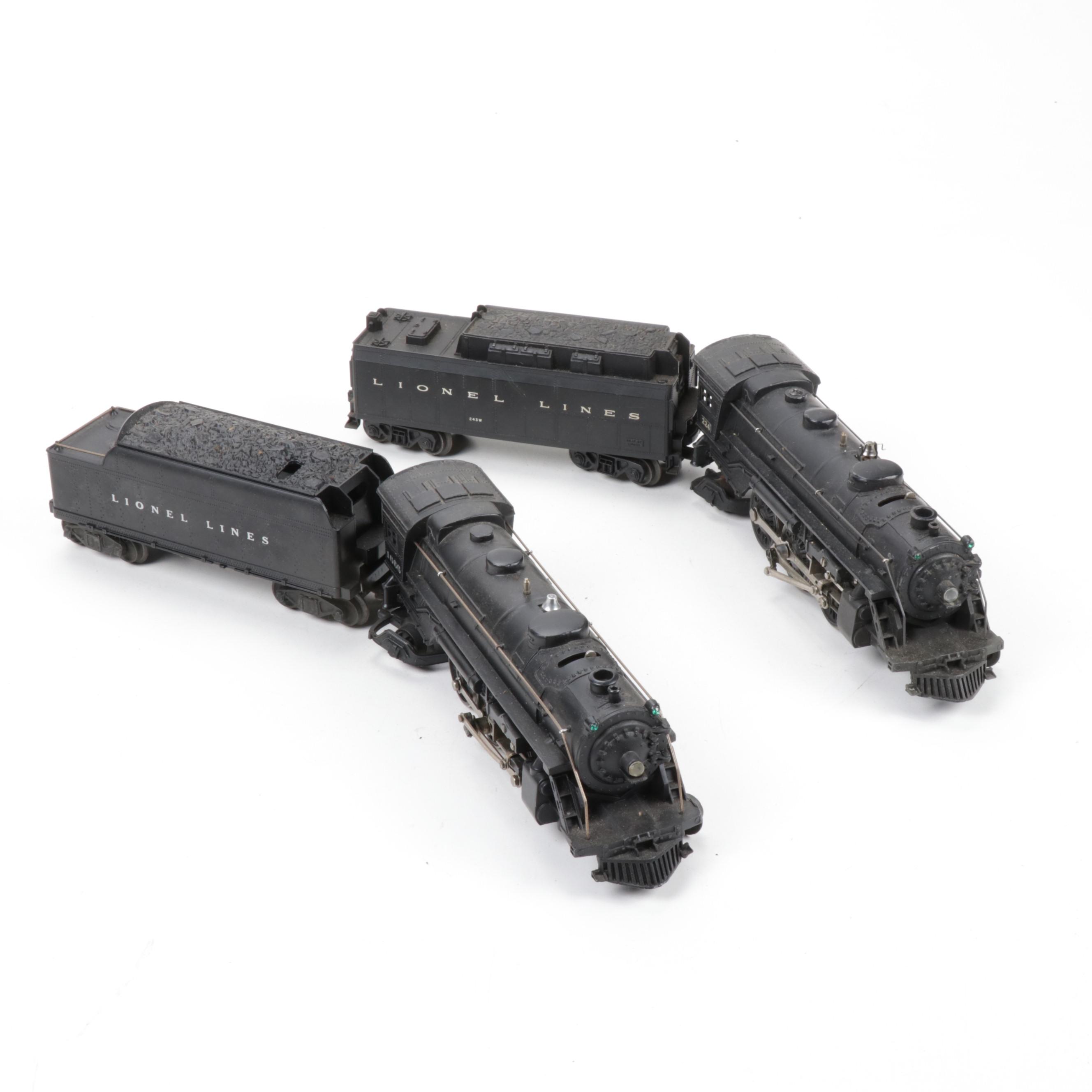 Lionel O-Scale 224 and 1666 Steam Locomotives with Tenders,1940s