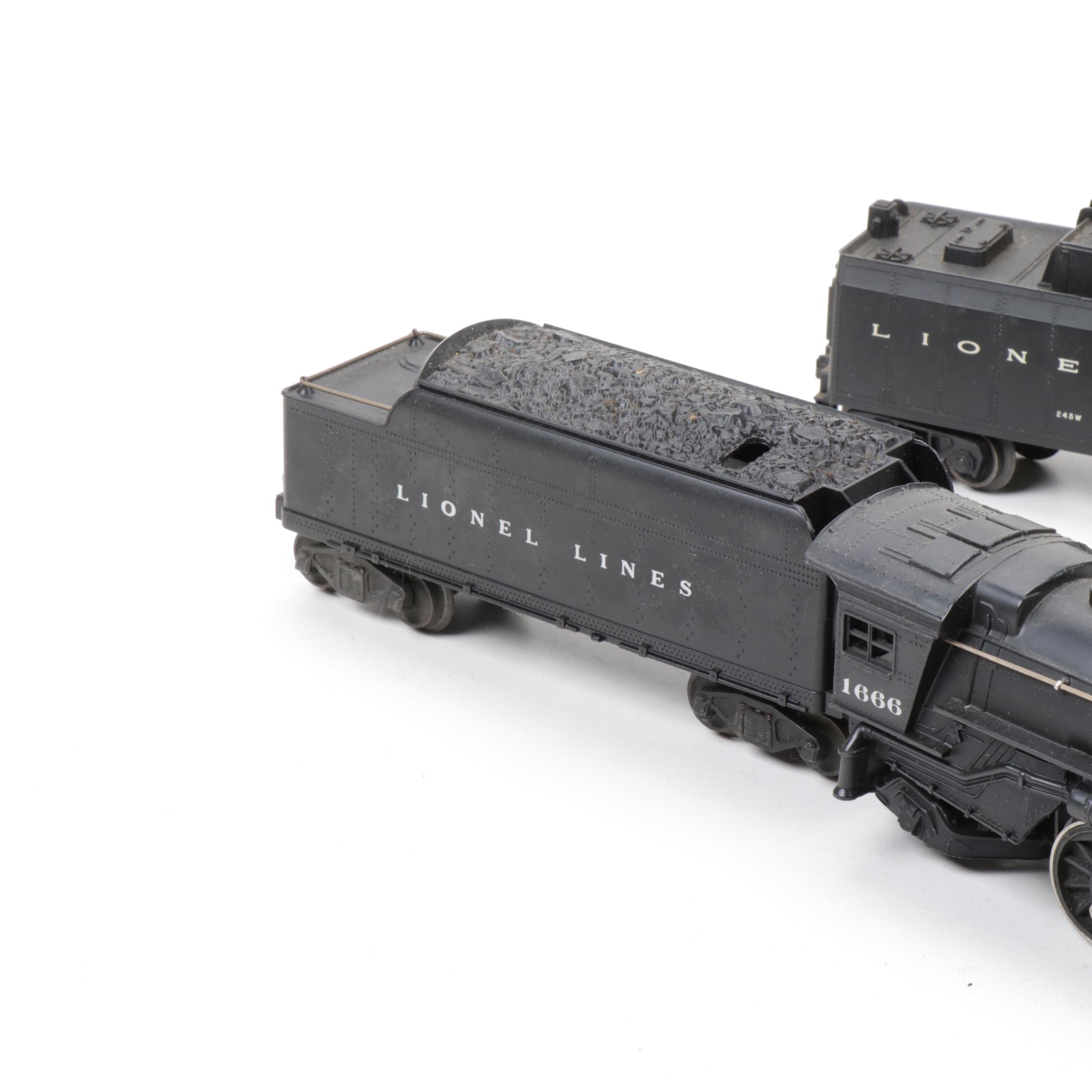 Lionel O-Scale 224 and 1666 Steam Locomotives with Tenders,1940s