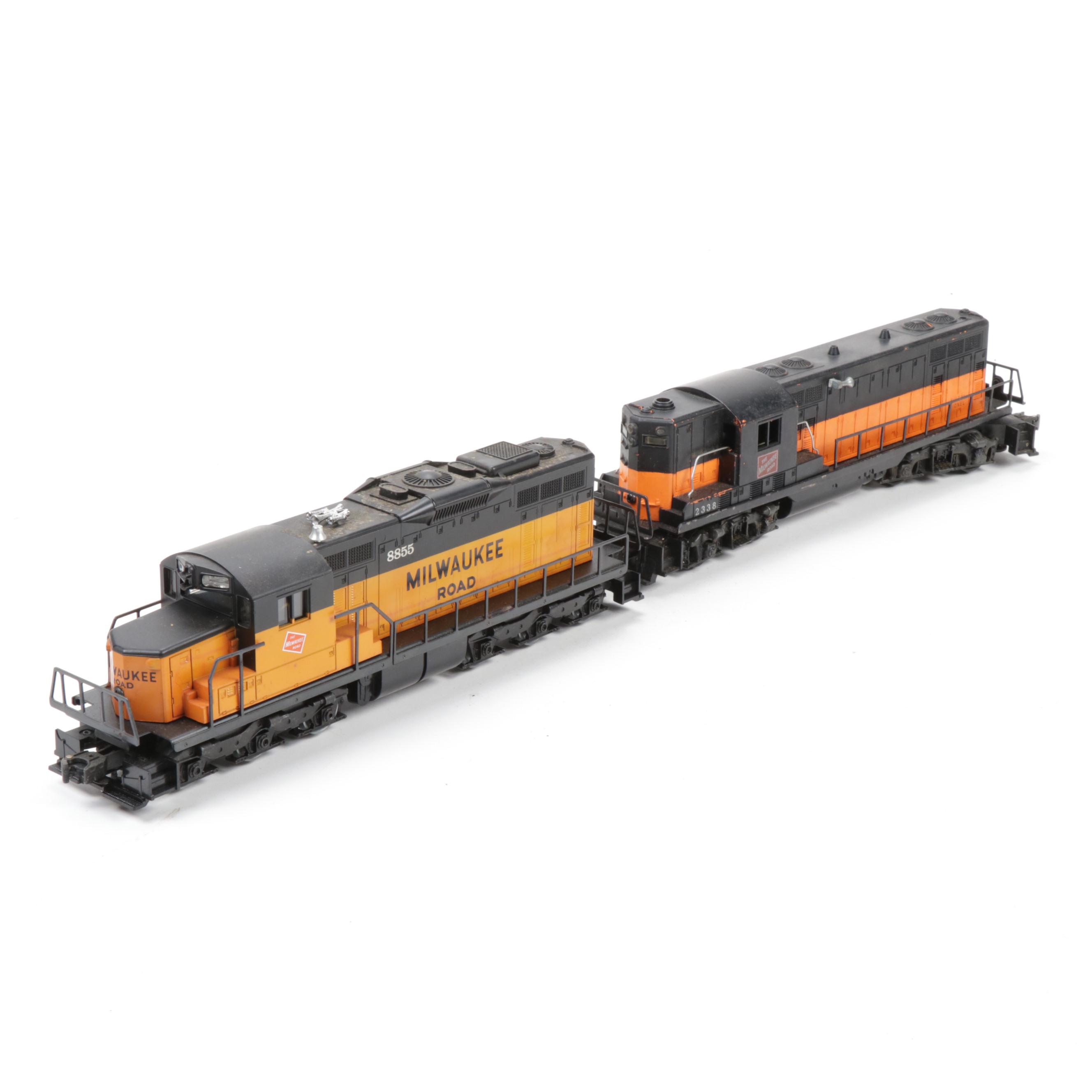 Lionel O-Scale Milwaukee Road 2338 and 8855 Diesel Locomotives, Vintage
