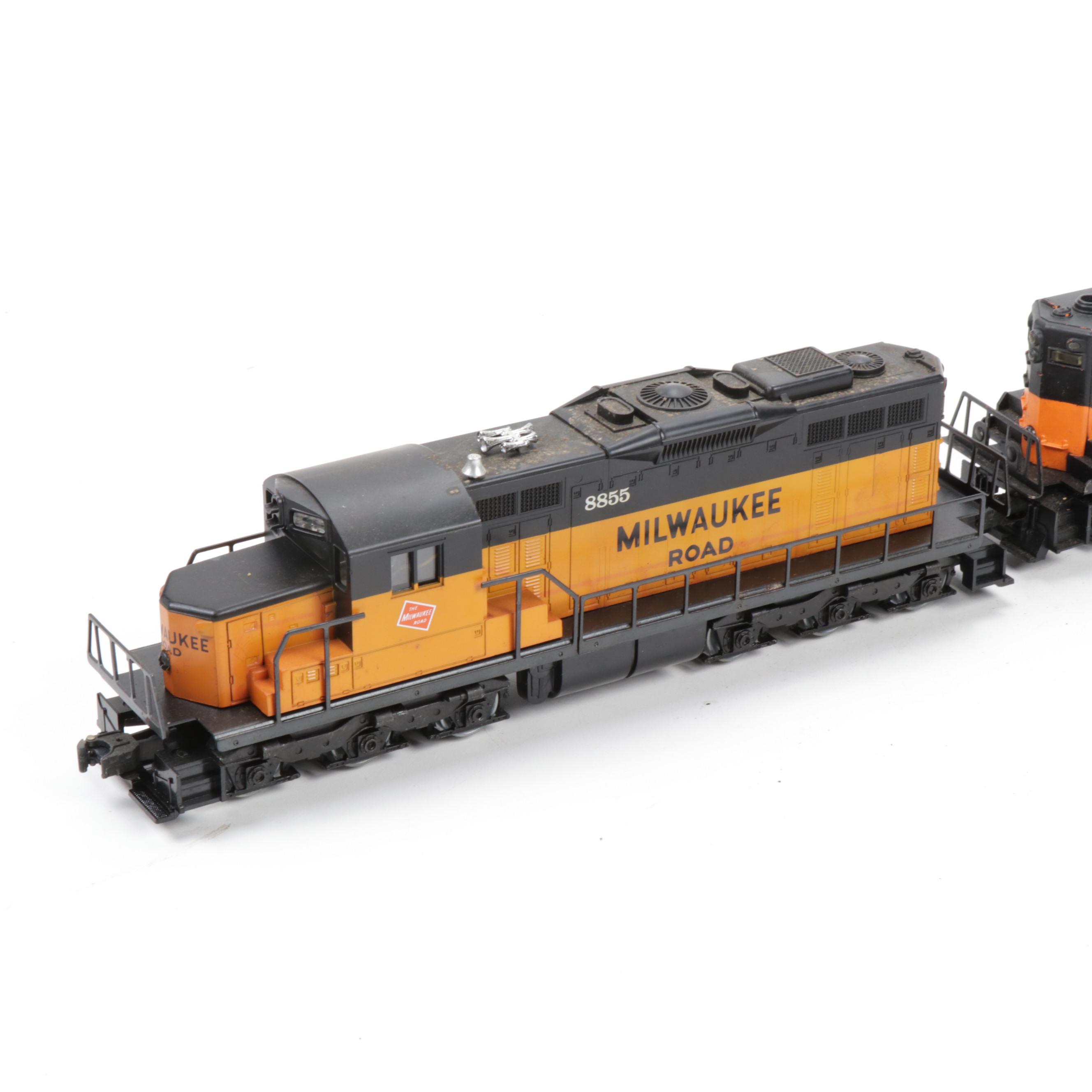 Lionel O-Scale Milwaukee Road 2338 and 8855 Diesel Locomotives, Vintage