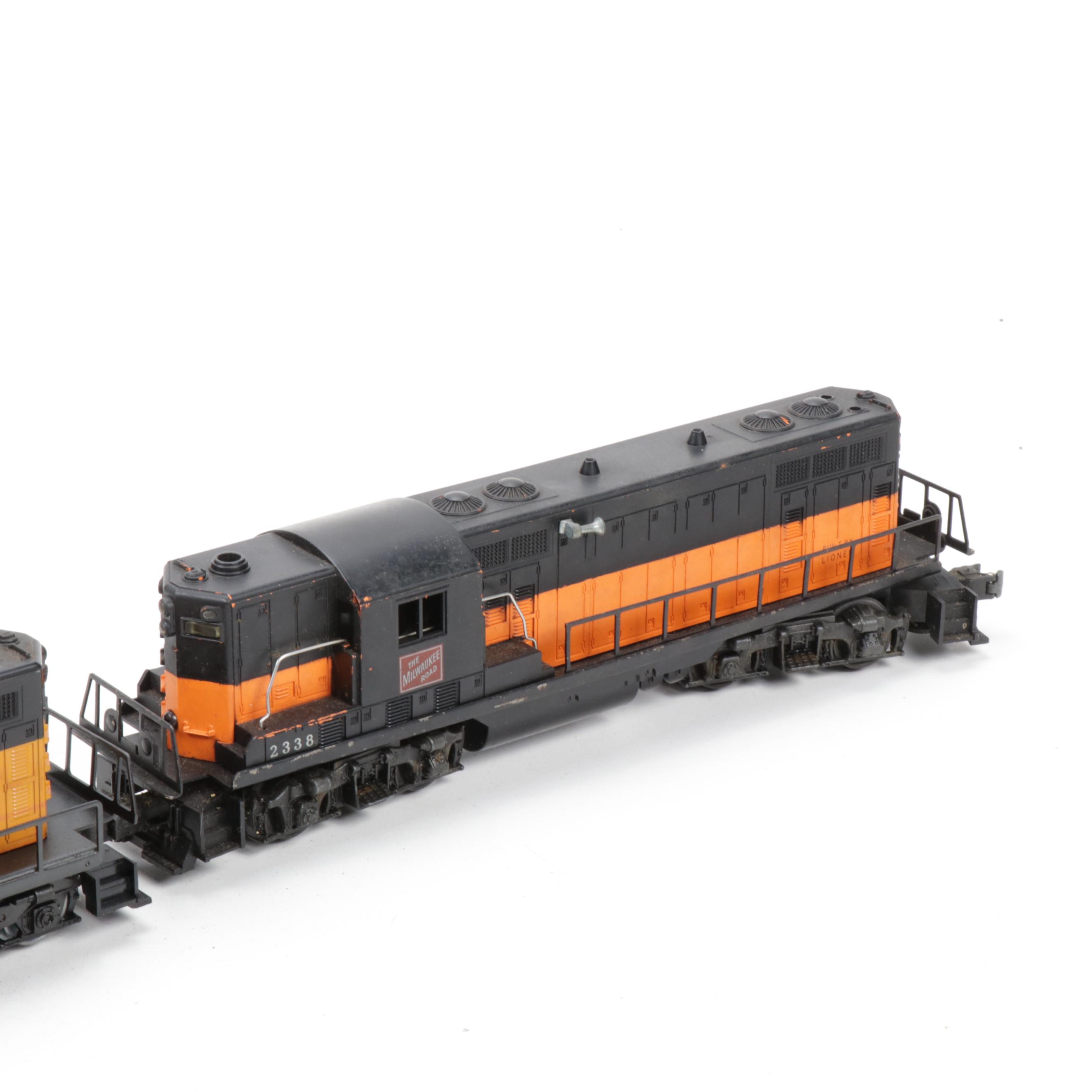 Lionel O-Scale Milwaukee Road 2338 and 8855 Diesel Locomotives, Vintage