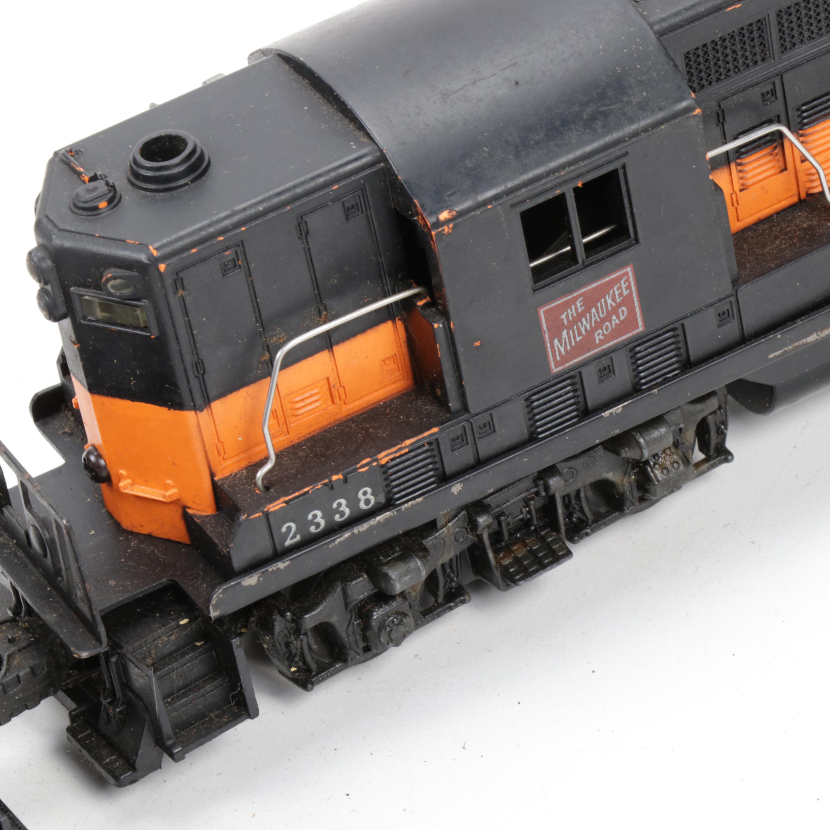 Lionel O-Scale Milwaukee Road 2338 and 8855 Diesel Locomotives, Vintage