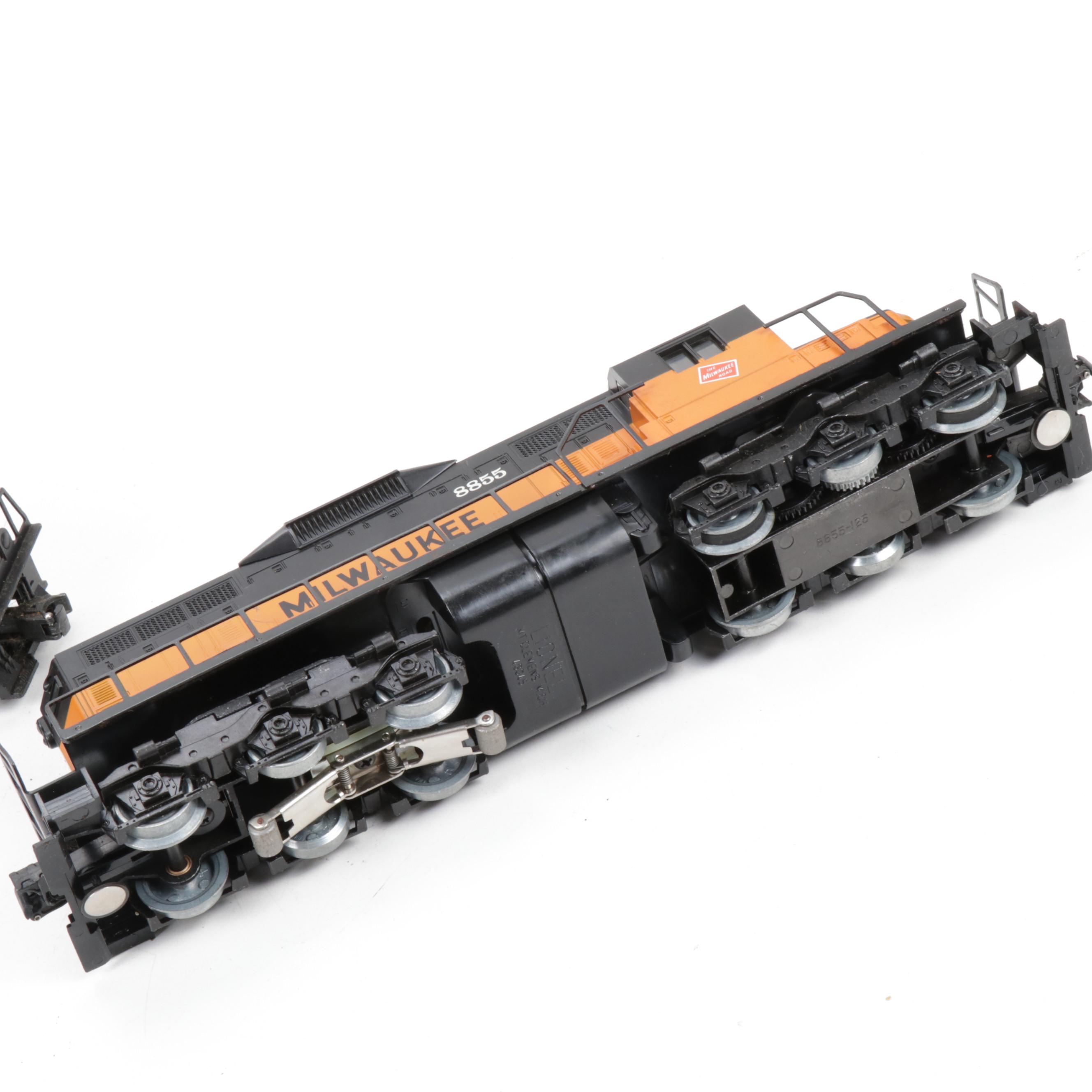 Lionel O-Scale Milwaukee Road 2338 and 8855 Diesel Locomotives, Vintage