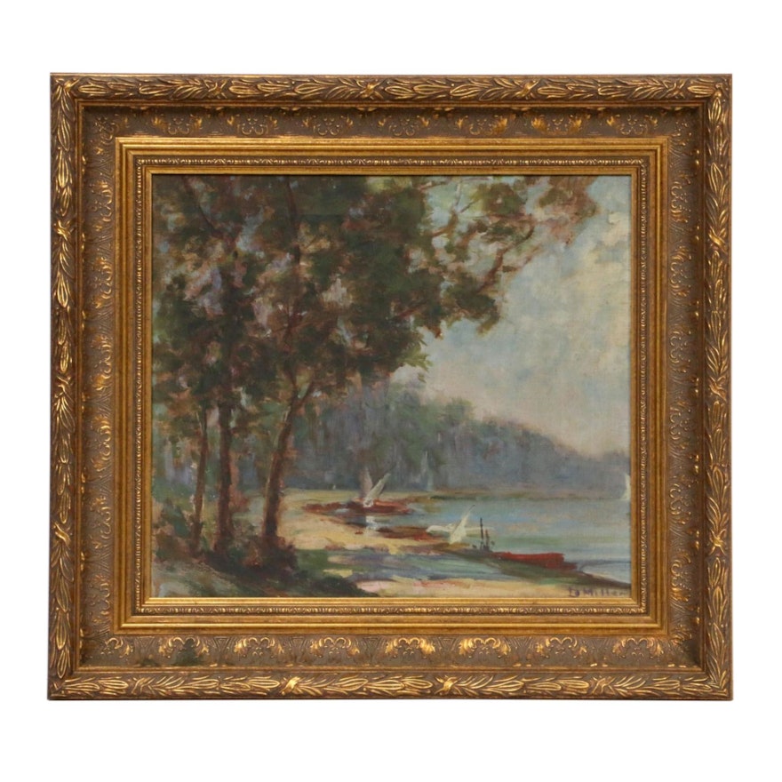 Impressionist Style Landscape Oil Painting, Early 20th Century