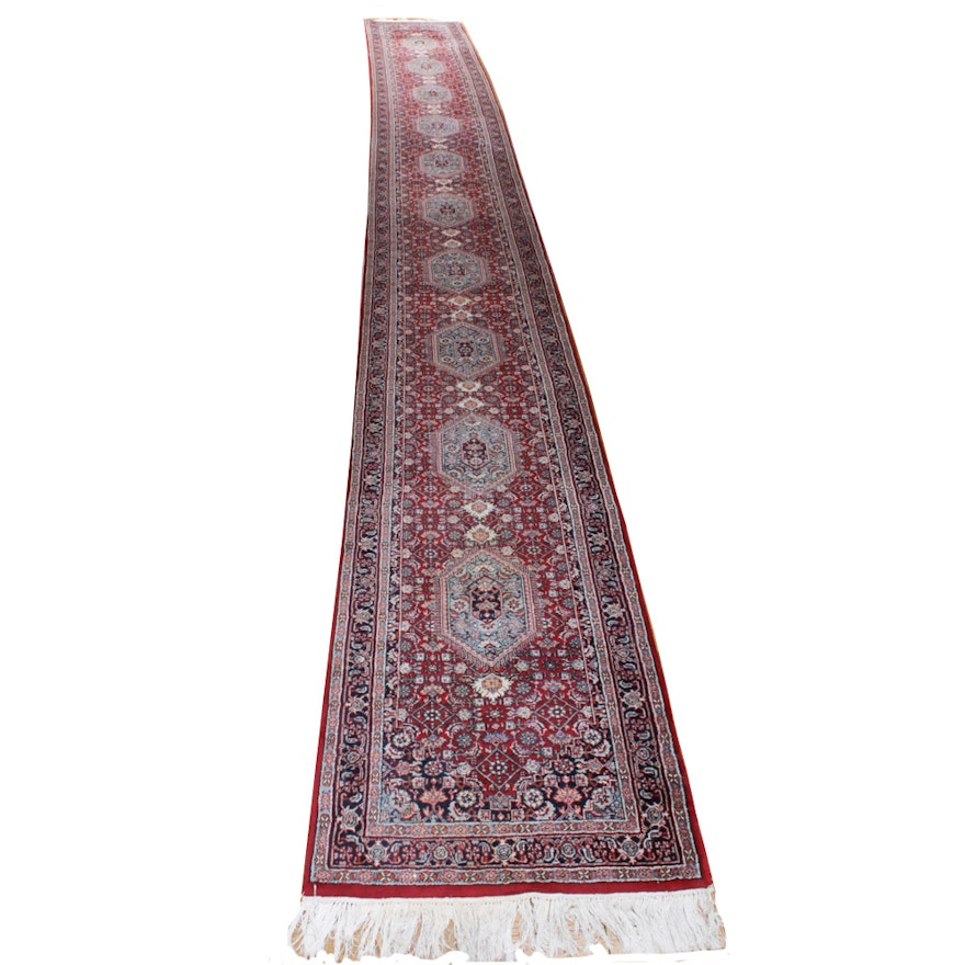 2'9 x 24'11 Hand-Knotted Indo-Persian Bijar Runner Rug