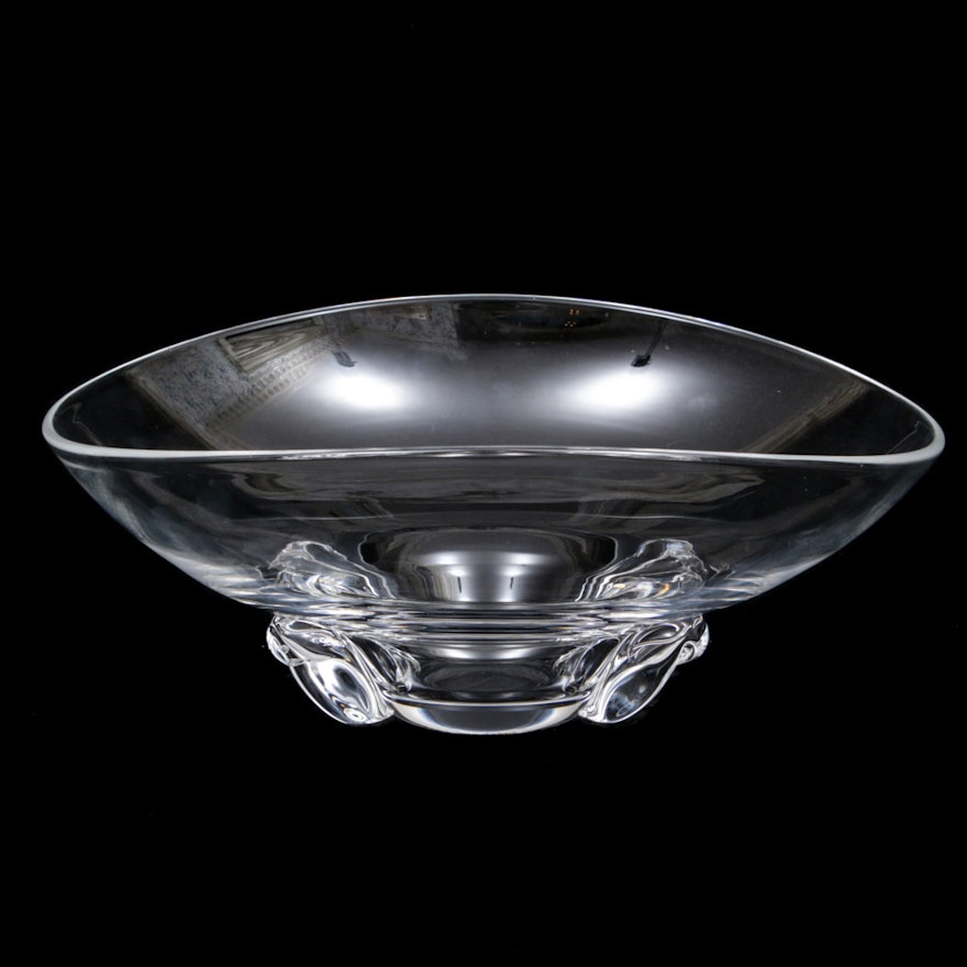 Steuben Art Glass "Basket-Shaped" Bowl Designed by Donald Pollard