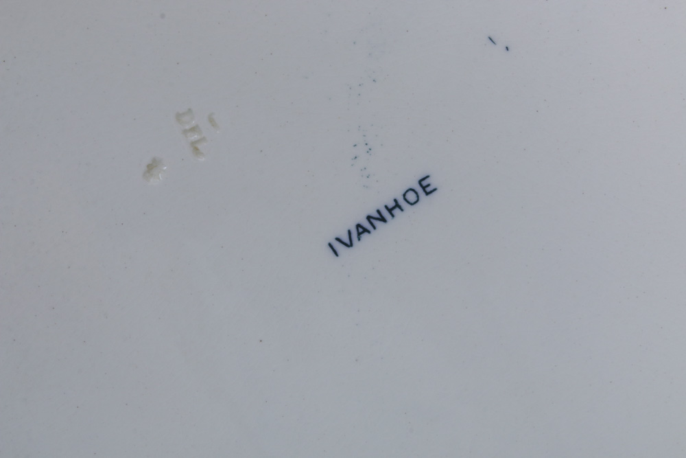 Wedgwood "Ivanhoe" Blue Transferware Serveware, Early 20th Century