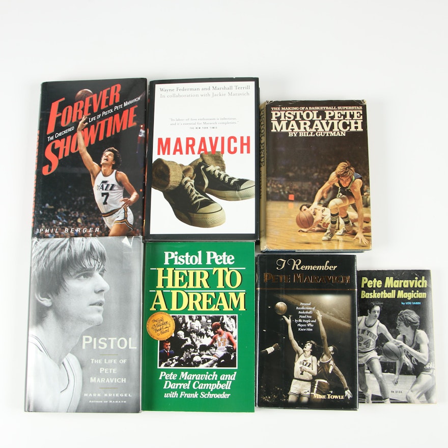 Pete Maravich Book Collection, Seven Volumes including First Editions