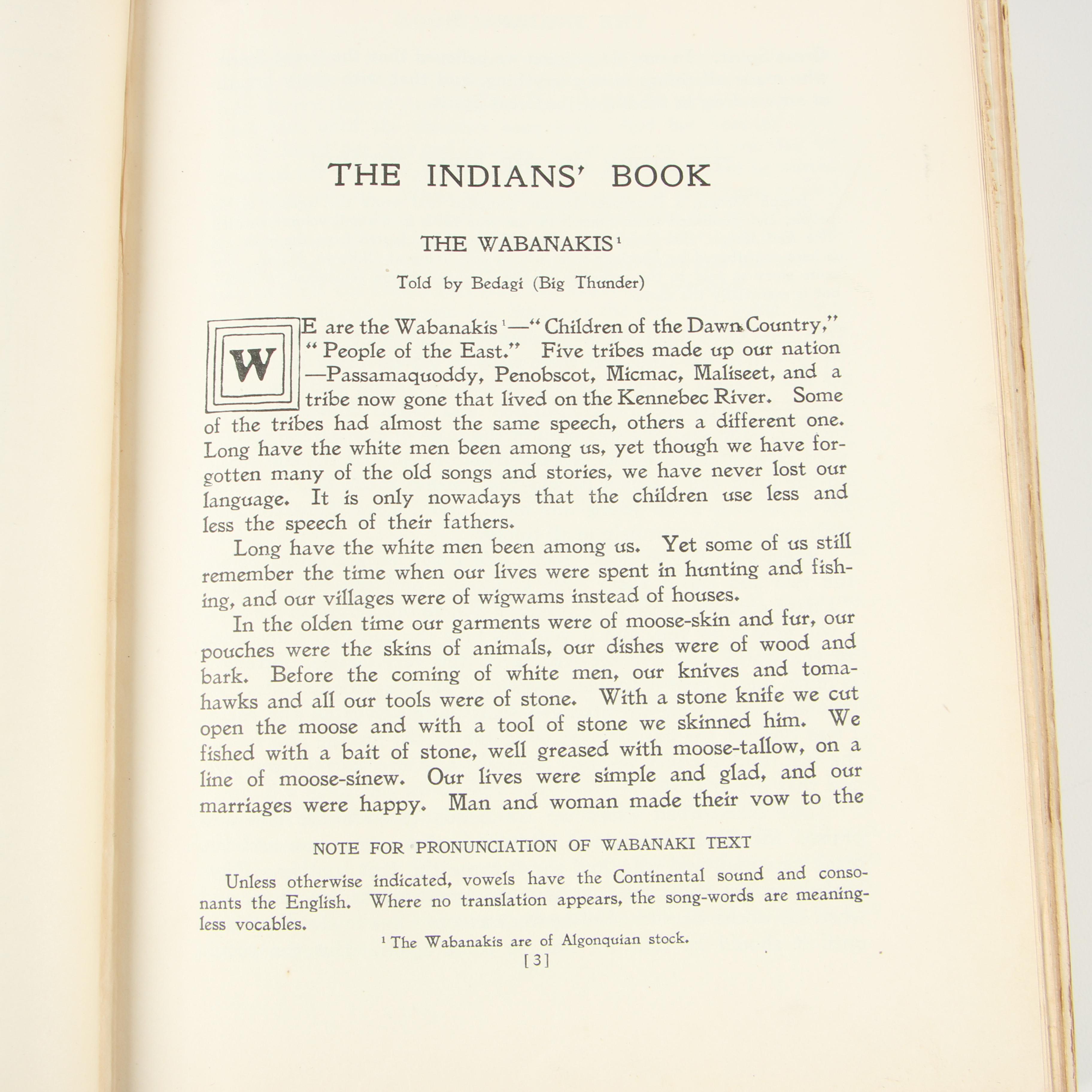 Illustrated First Edition "The Indians' Book" by Natalie Curtis, 1907