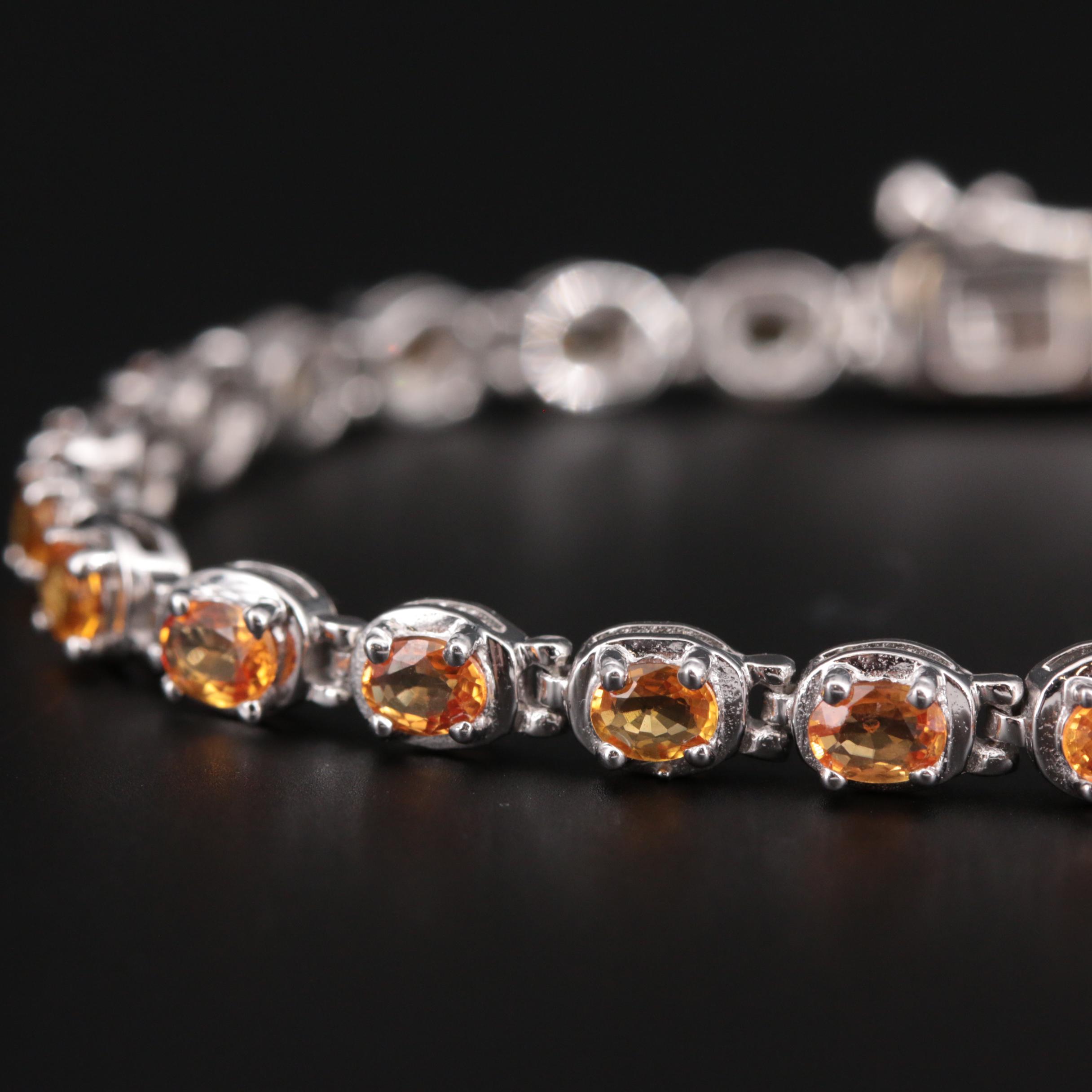 Sterling Silver Fancy Sapphire Bracelet