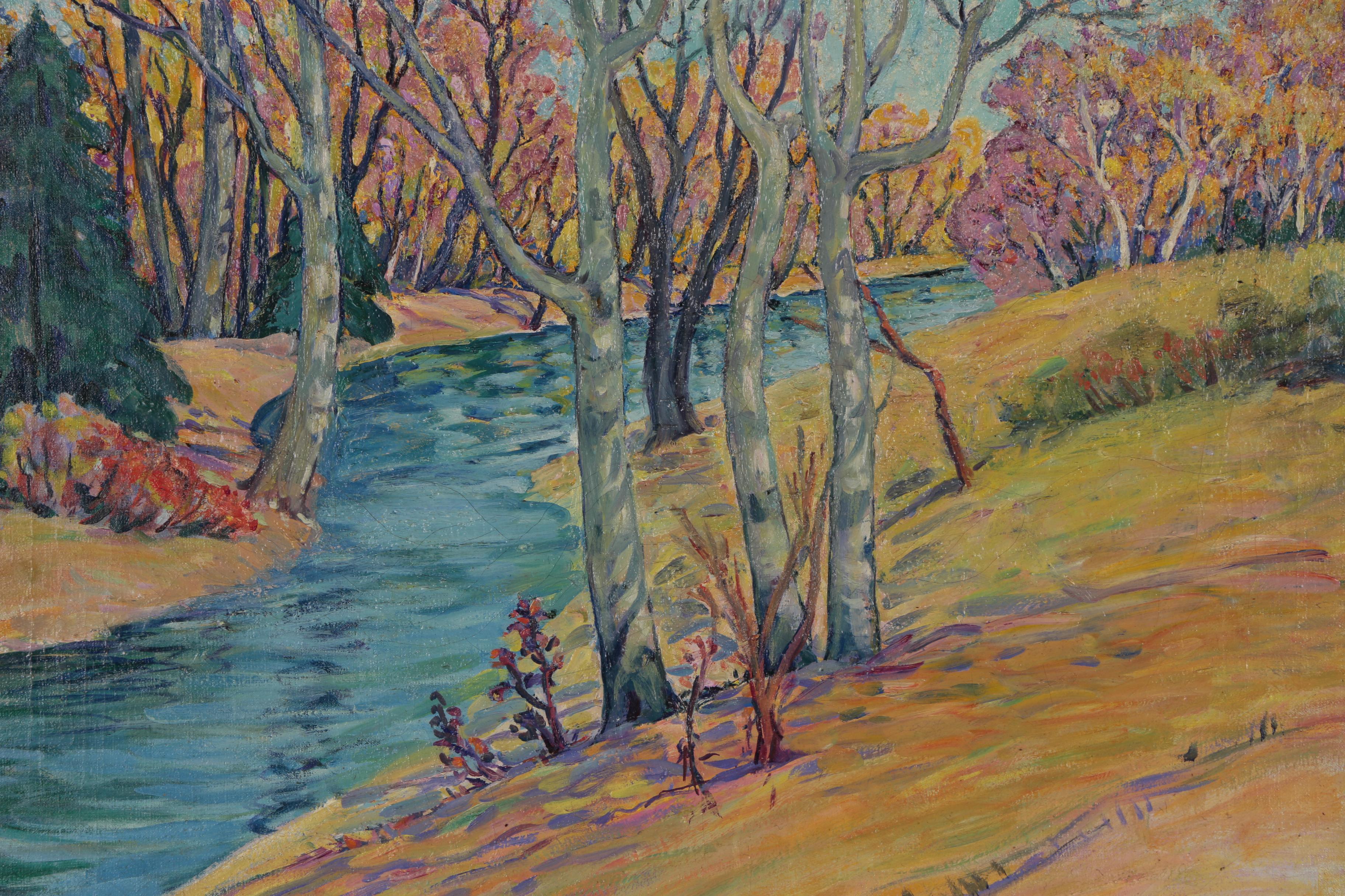 Frances Faig Post-Impressionist Style Landscape Oil Painting