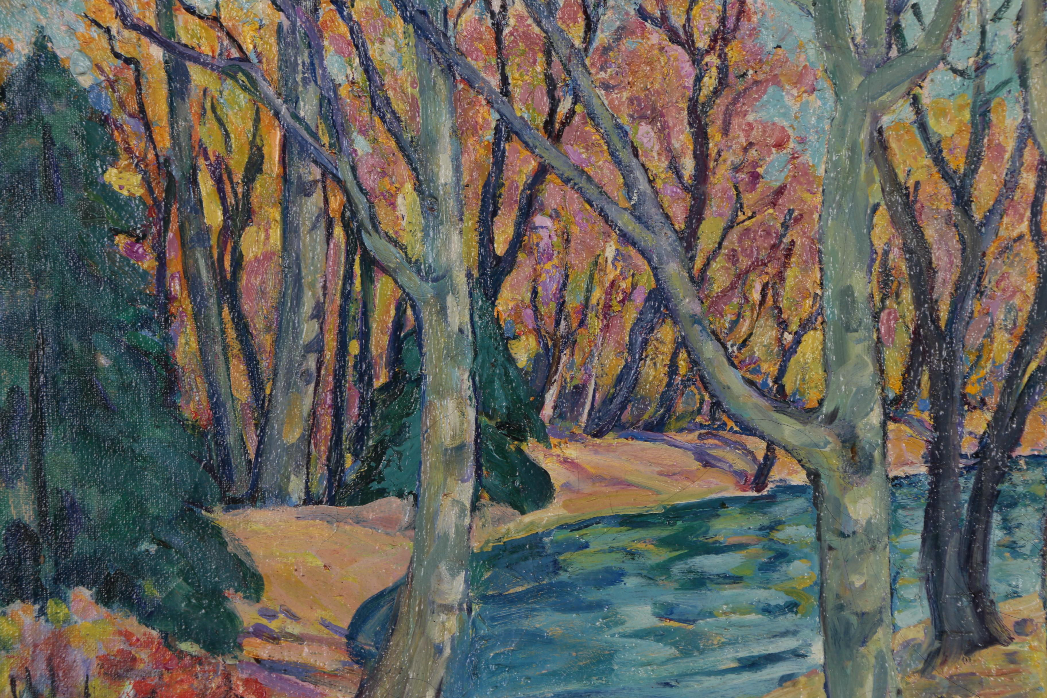 Frances Faig Post-Impressionist Style Landscape Oil Painting