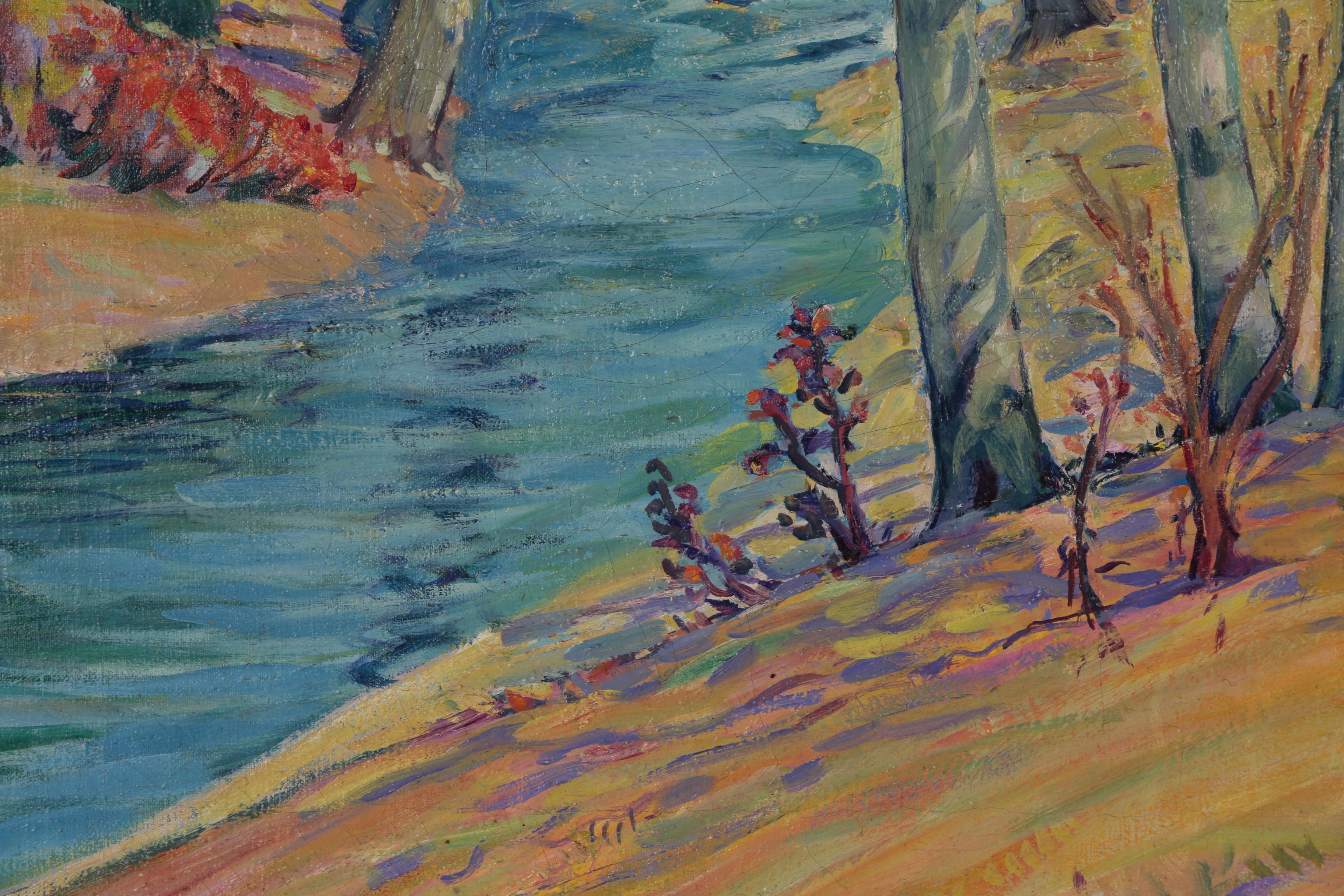 Frances Faig Post-Impressionist Style Landscape Oil Painting