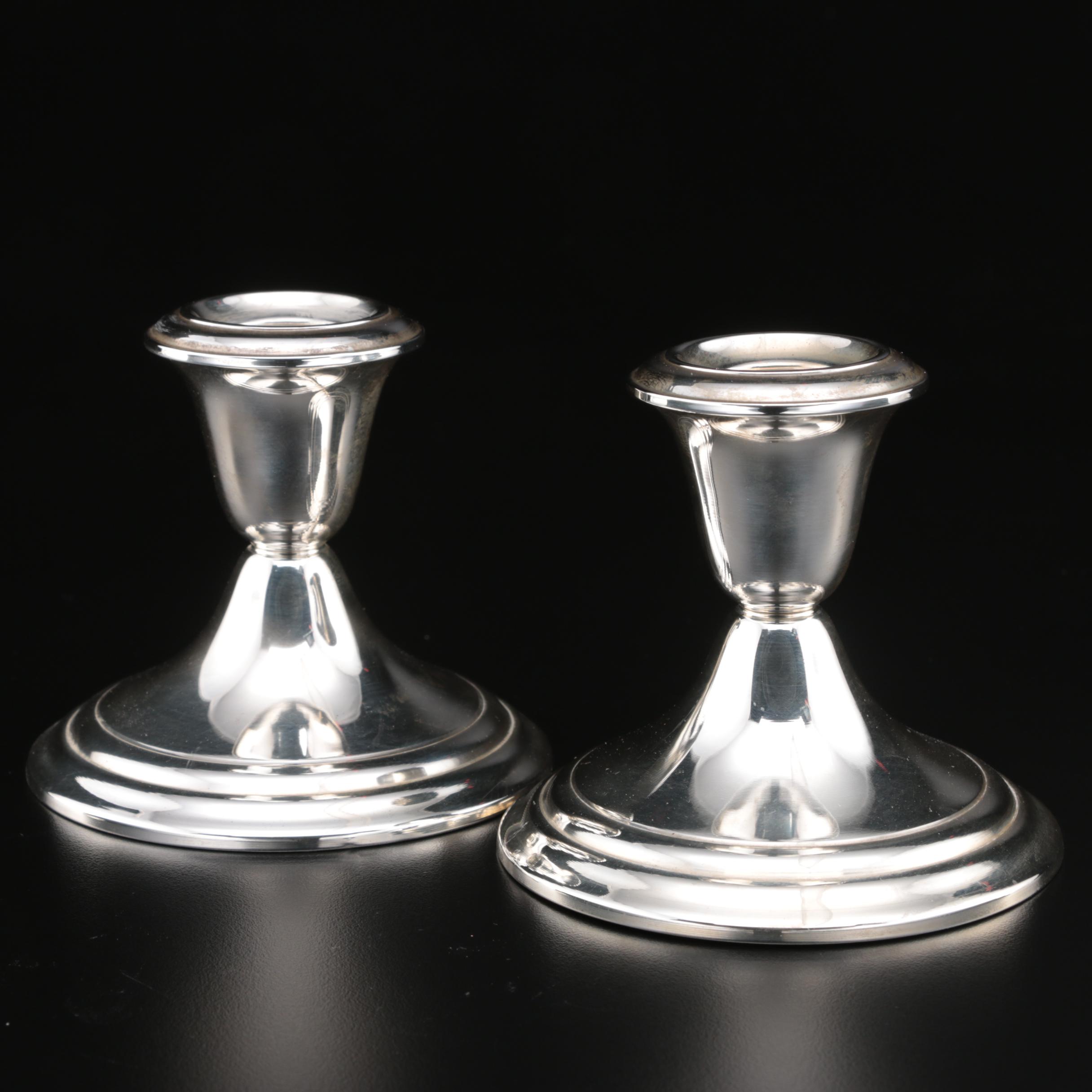 Weighted Sterling Silver Candle Holders Including Gorham
