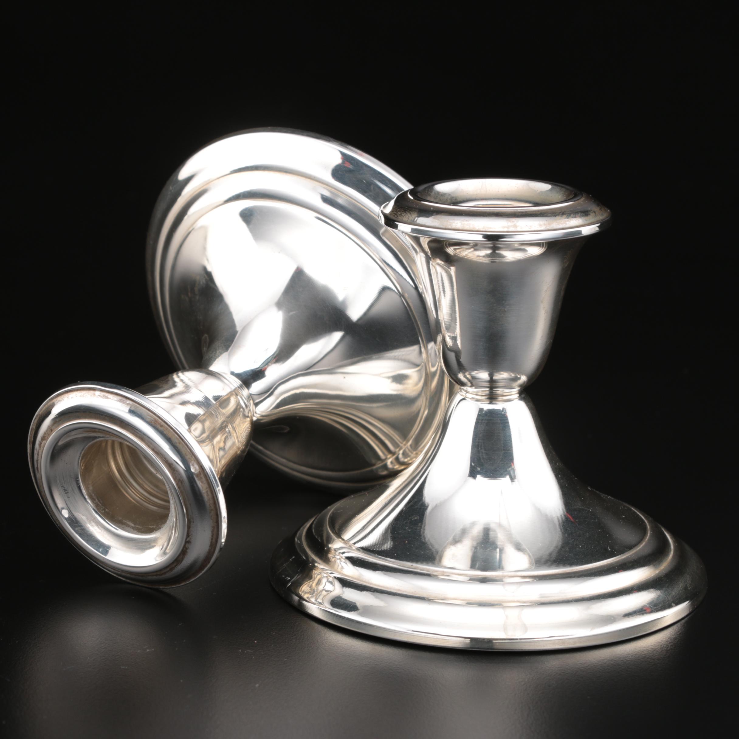 Weighted Sterling Silver Candle Holders Including Gorham
