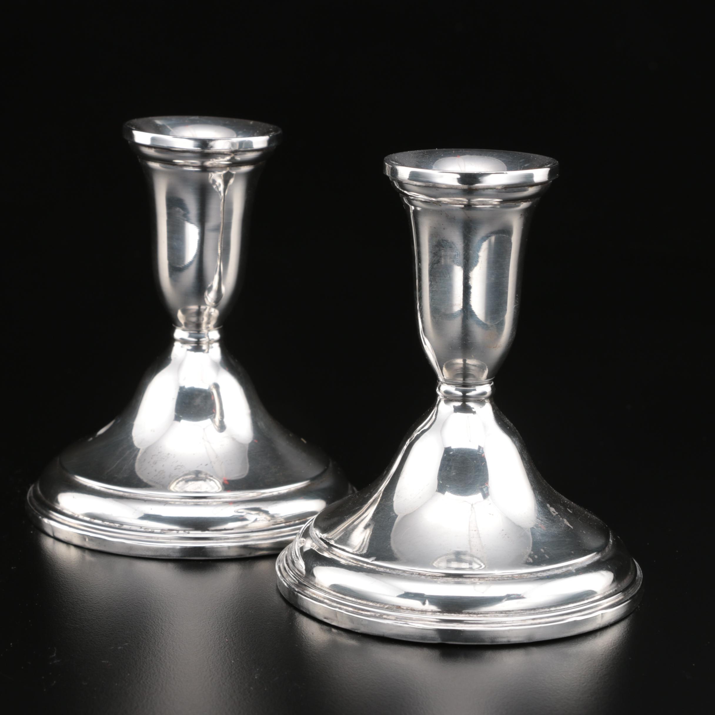 Weighted Sterling Silver Candle Holders Including Gorham