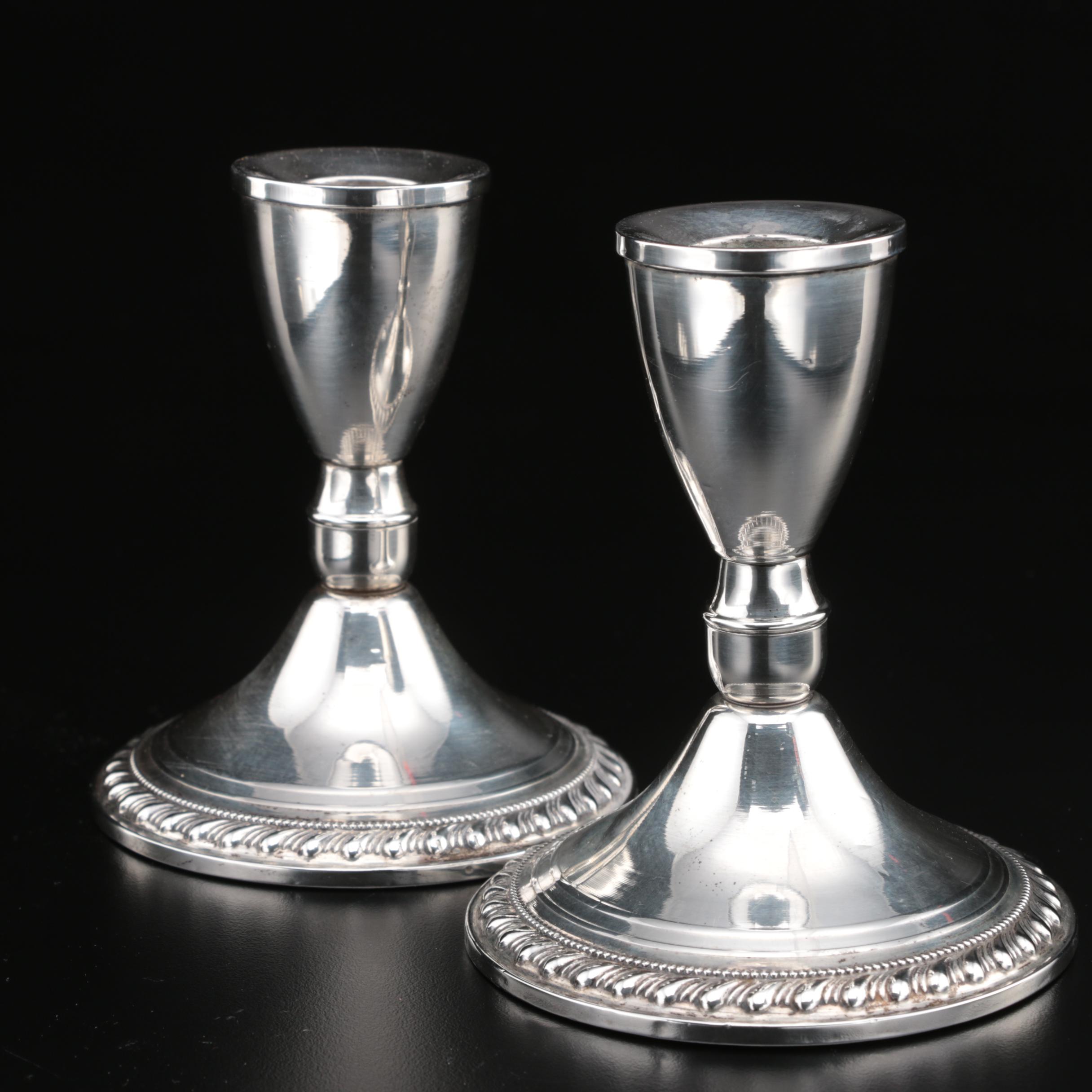 Weighted Sterling Silver Candle Holders Including Gorham
