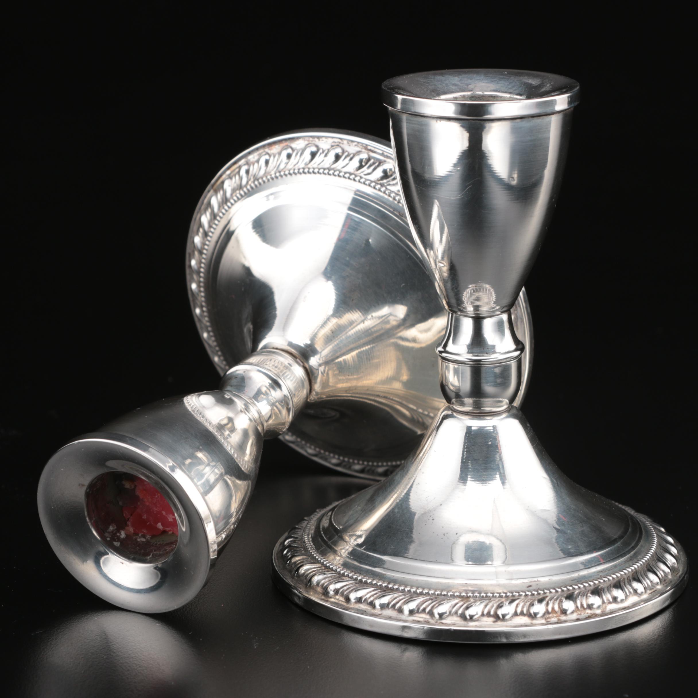 Weighted Sterling Silver Candle Holders Including Gorham