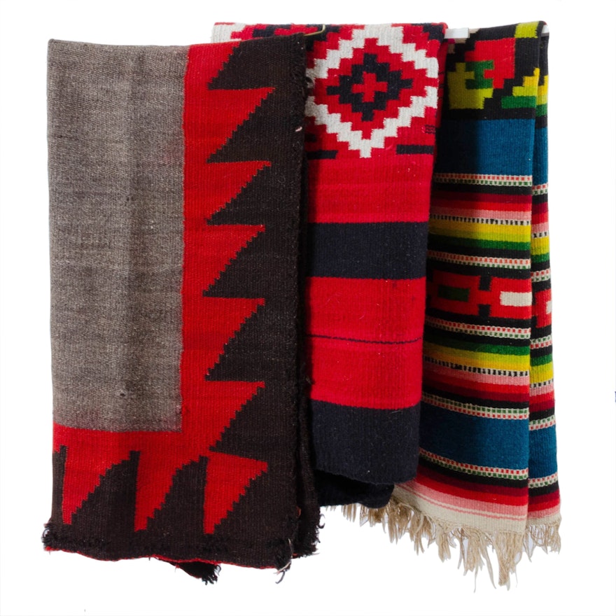 Handwoven Mexican and Navajo Style Wool Textiles