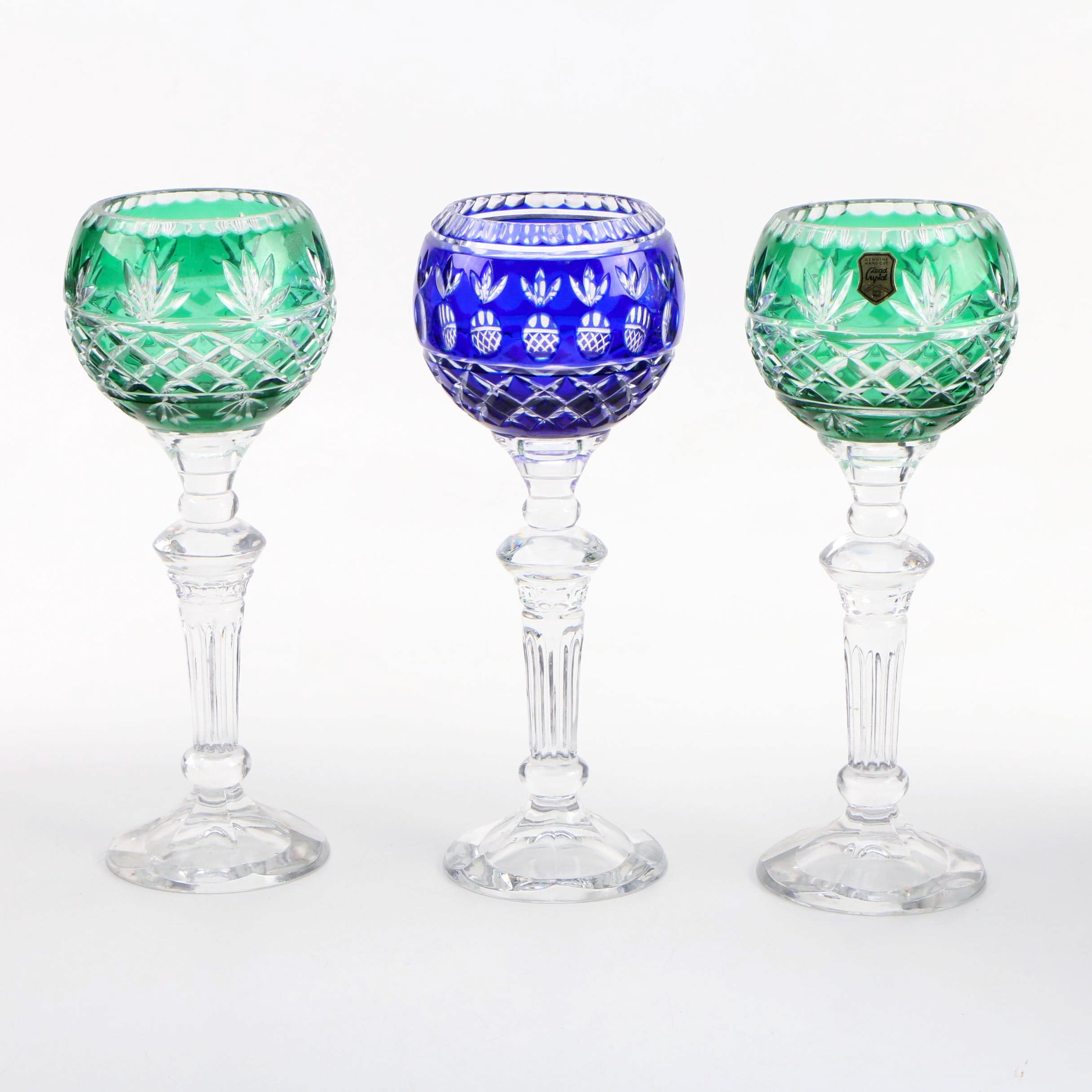 Crystal Pedestal Candle Holders