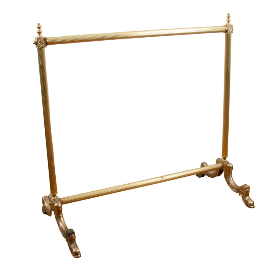 Louis XVI Style Brass Blanket Rack, Mid-20th Century