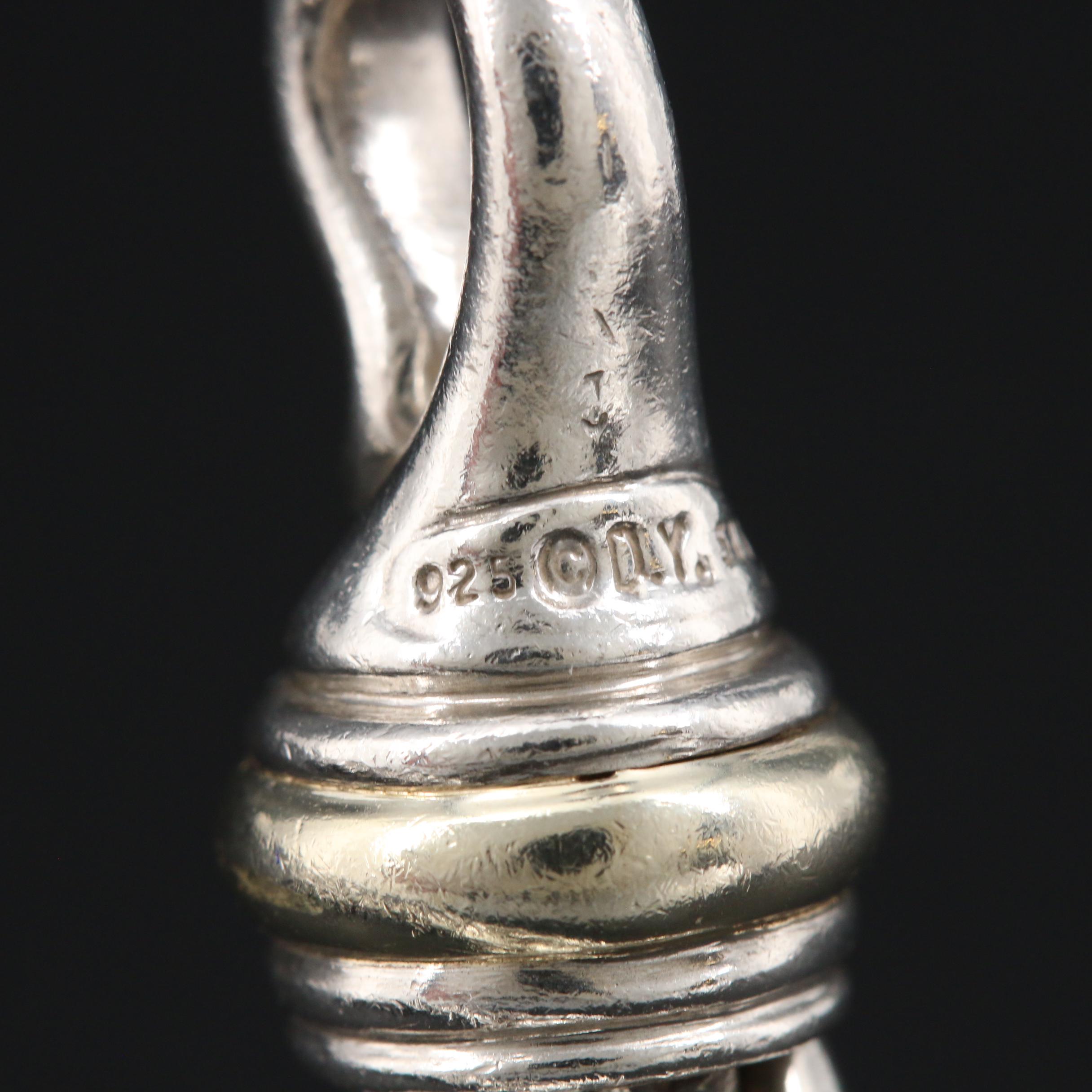 Vintage David Yurman Sterling Wheat Chain Bracelet with 14K Accents