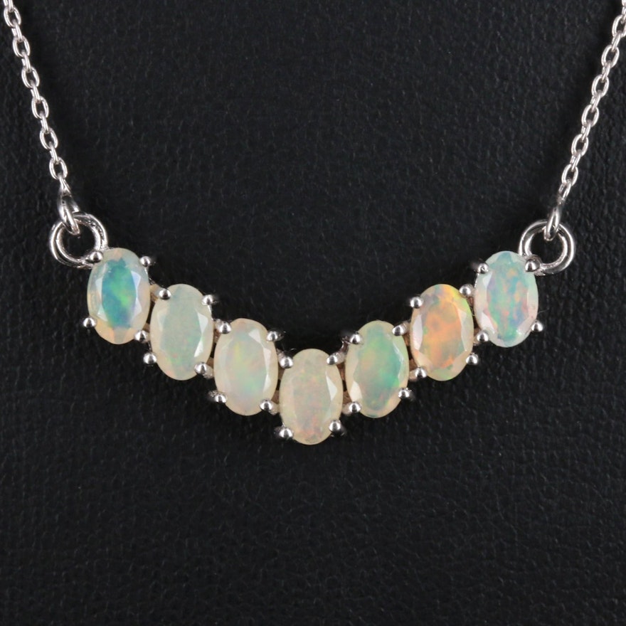 Sterling Silver Opal Necklace