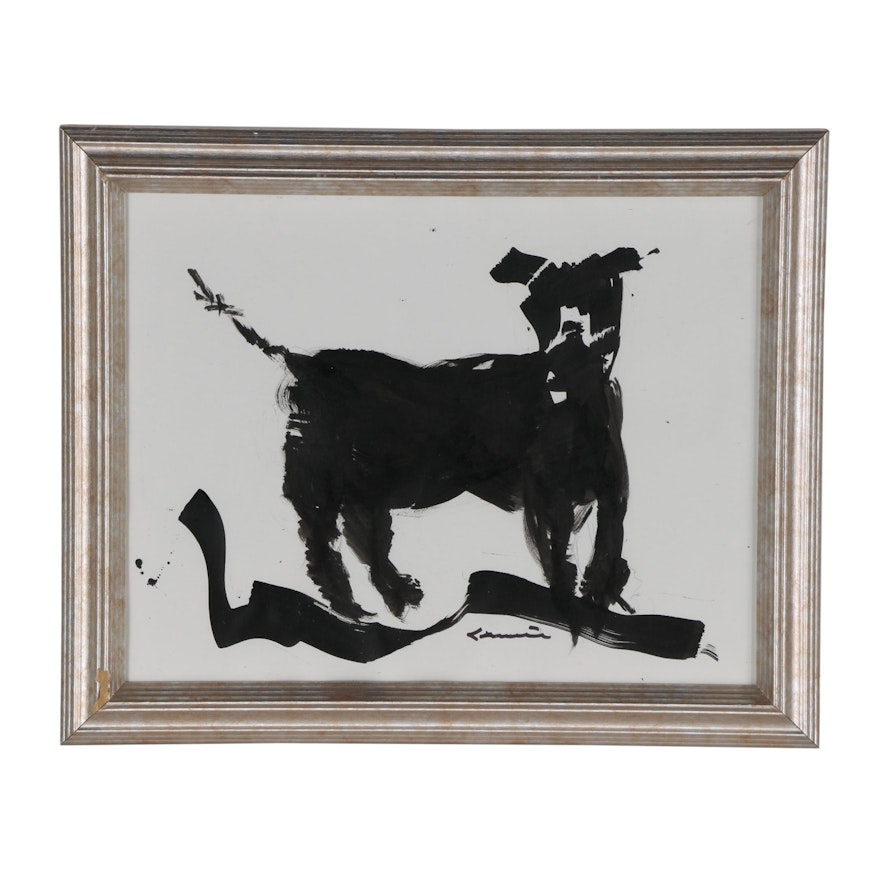 Robert Canete India Ink Dog Drawing