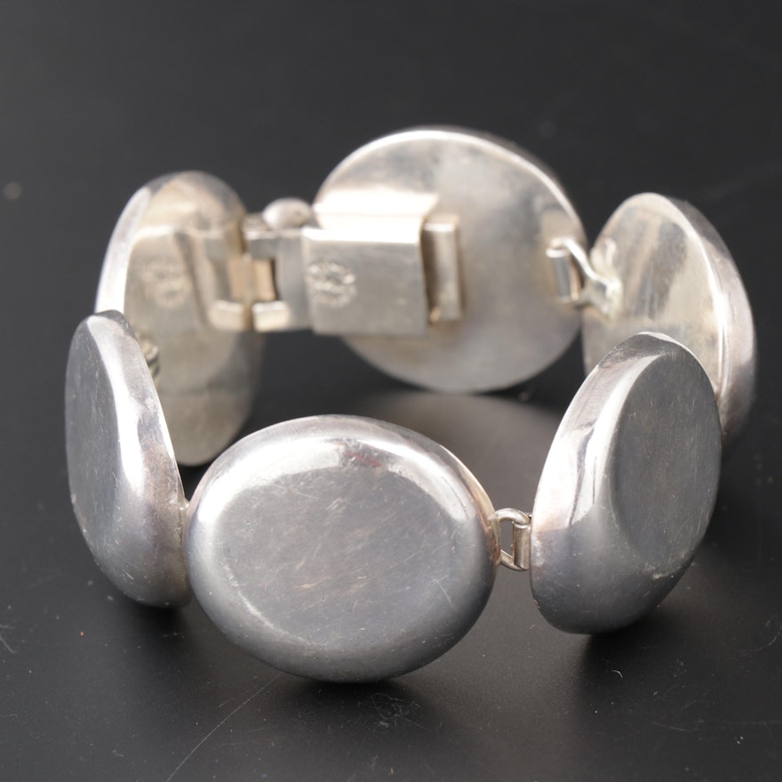 Sterling Silver Button Bracelet