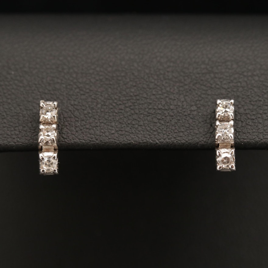 14K White Gold Diamond Earrings