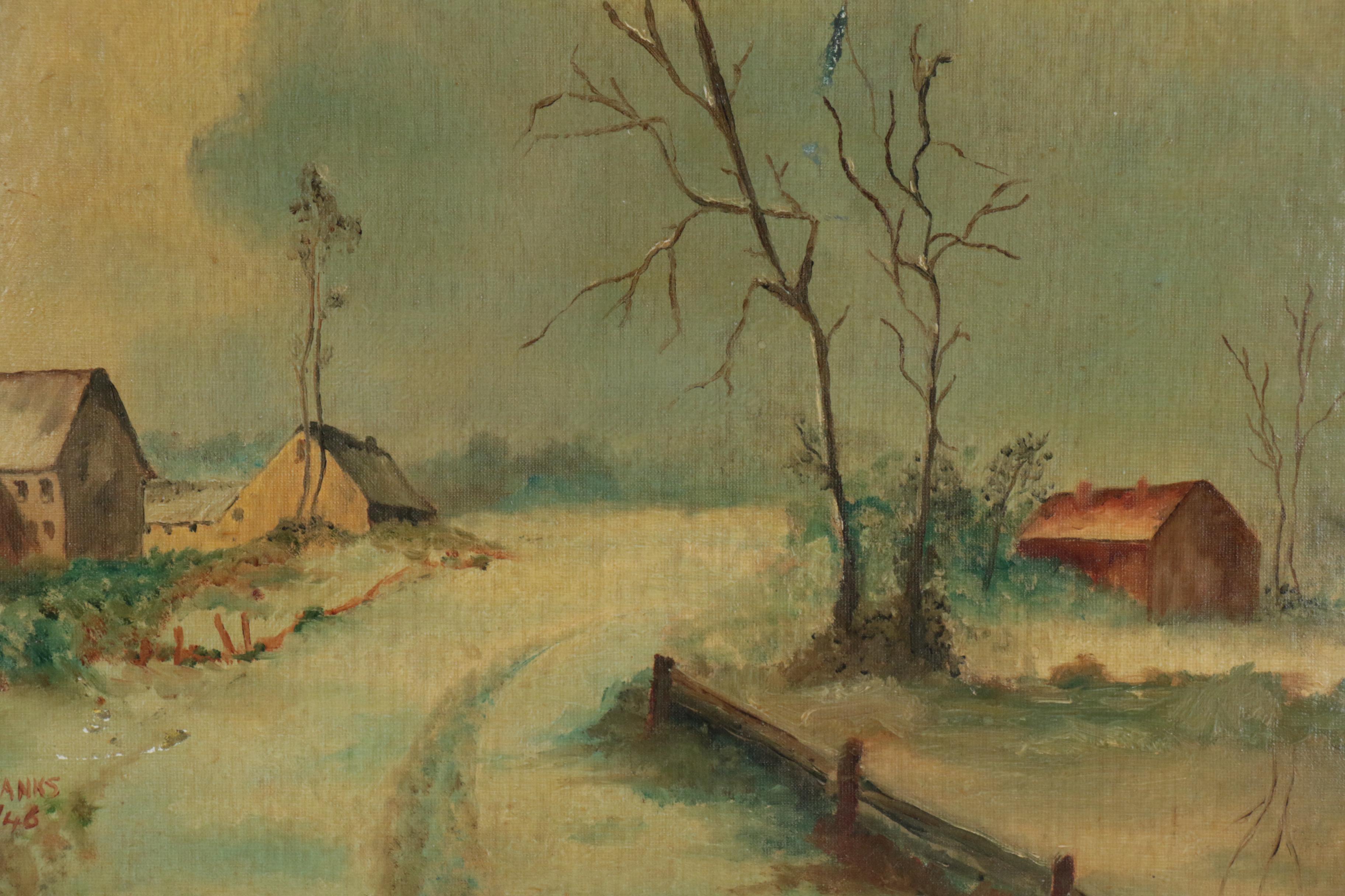 A. Franks Landscape Oil Painting